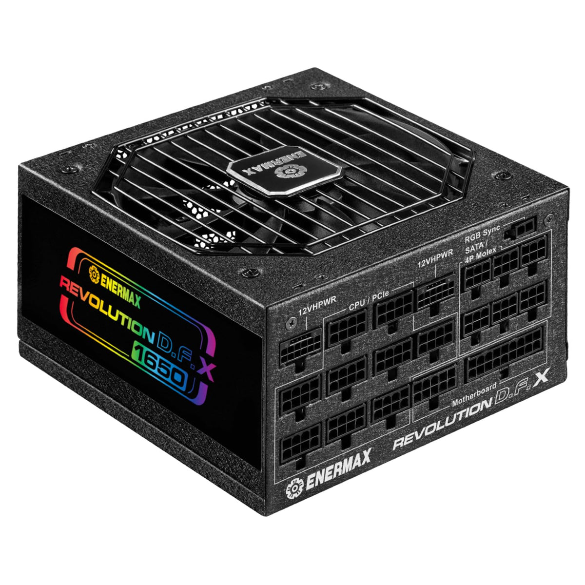 Enermax Revolution D.F. X 1650W Argb, 80 Plus Gold Full Modular Power Supply, Atx 3.0 & Pcie 5 Ready, 600W 12Vhpwr Connectors, 1