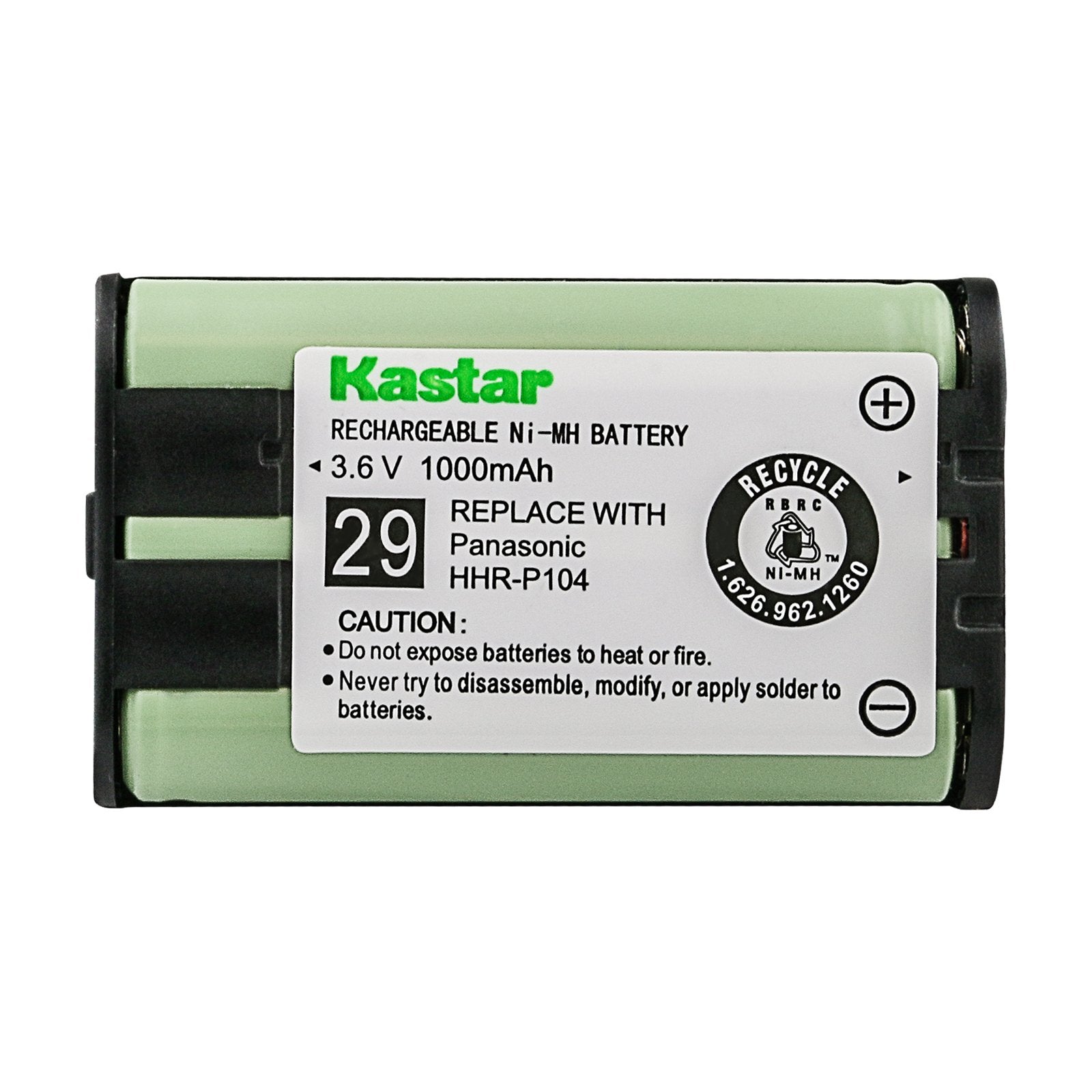 Kastar Hhr P104 Battery, Type 29, Ni Mh Rechargeable Cordless Telephone Battery 3.6V 1000Mah, Replacement For Panasonic Hhr P104