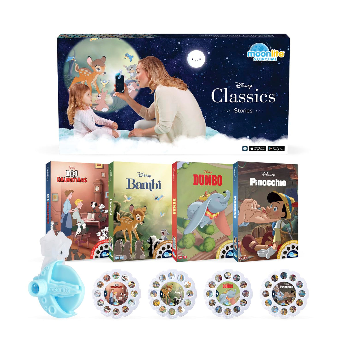 Moonlite Storytime Projector, Magical Bedtime Kids Book Projector For Immersive Reading Experience, Smartphone Compatible Storyb
