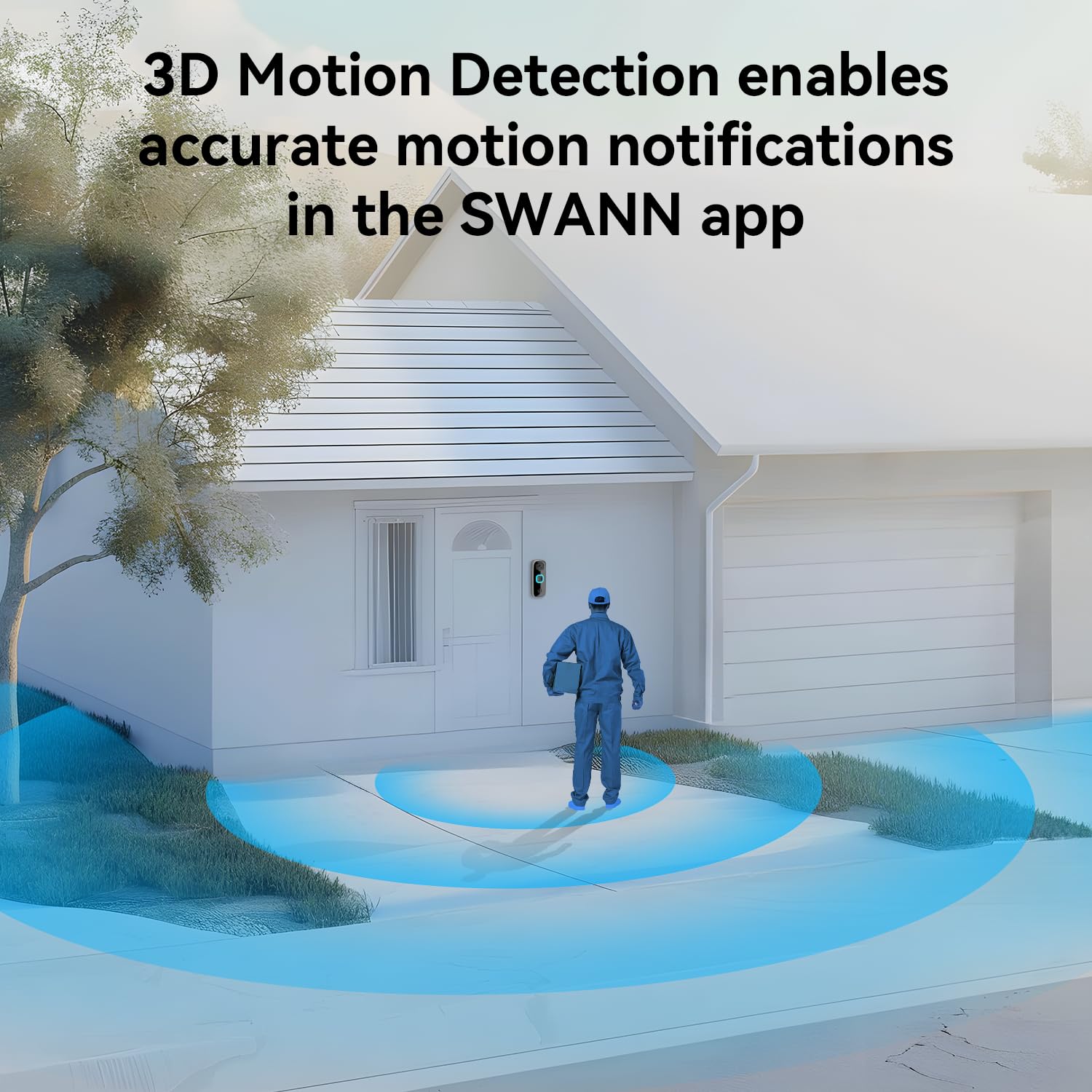 Swann Buddy4K Uhd Wireless Video Doorbell & Chime | No Monthly Fee | Ultra Wide 165 View | Smart Analytics | 2 Way Audio | Night