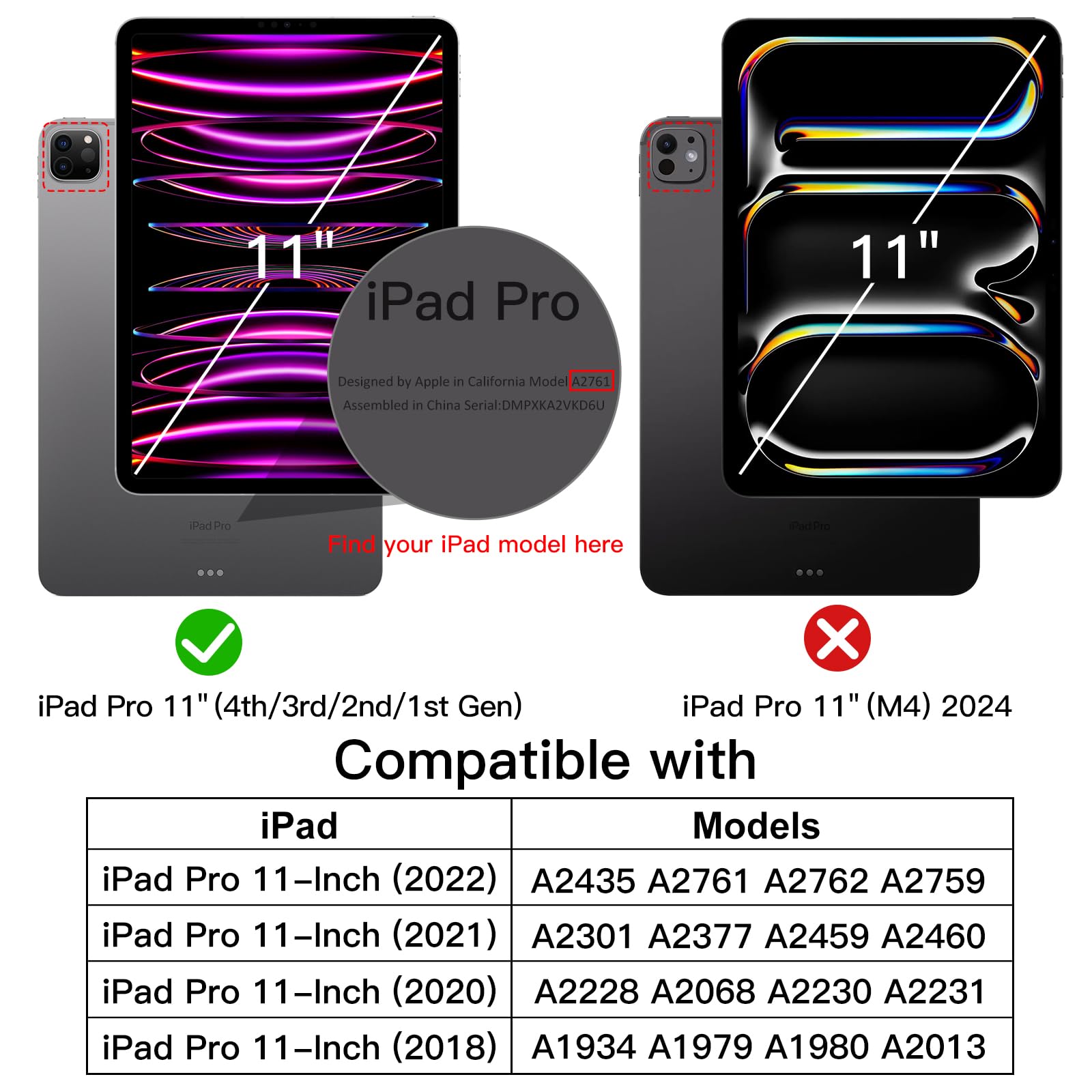 Jetech Case For Ipad Pro 11-Inch, 2022/2021/2020/2018 Model (4Th/3Rd/2Nd/1St Generation), Compatible With Pencil, Cover Auto Wak