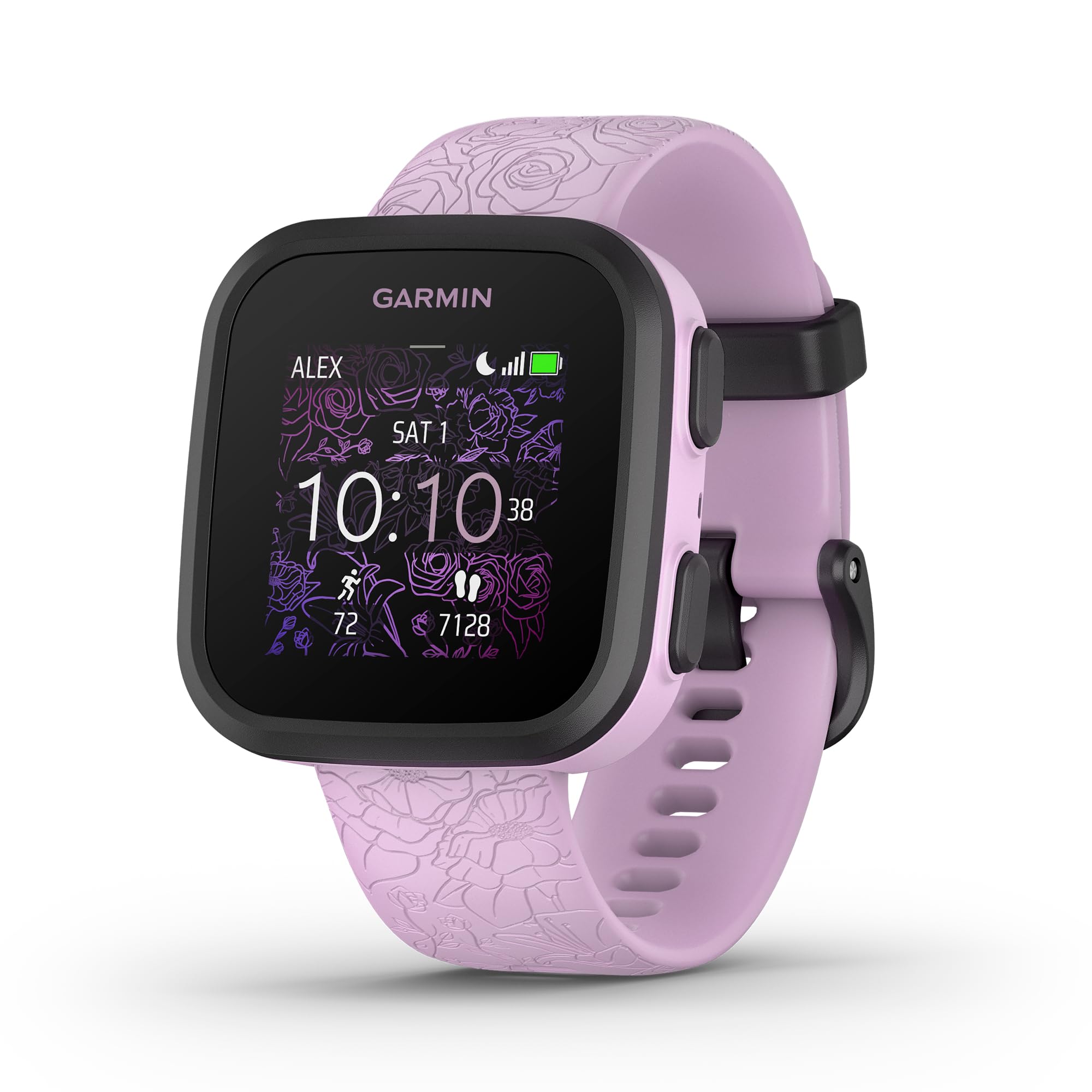 Garmin Bounce, Kids Smartwatch, Two-Way Text and Voice Messaging, Location Tracking, Lilac Floral
