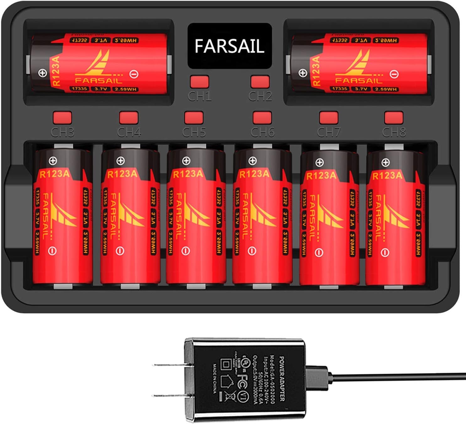 Cr123A Rechargeable Batteries, 20 Pack 800Mah Cr123A Batteries And Charger For Arlo Vmc3030 Vmk3200 Vms3130 3230C 3430 3530 Came