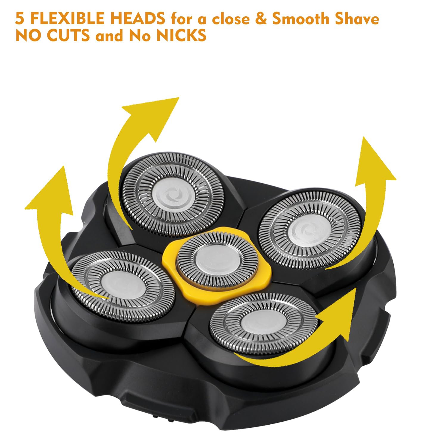 MOVELOVE 2 Pack Head Shaver Replacement Heads - Compatible with Microtouch Titanium, Hypoallergenic Wet/Dry Shaving, Black