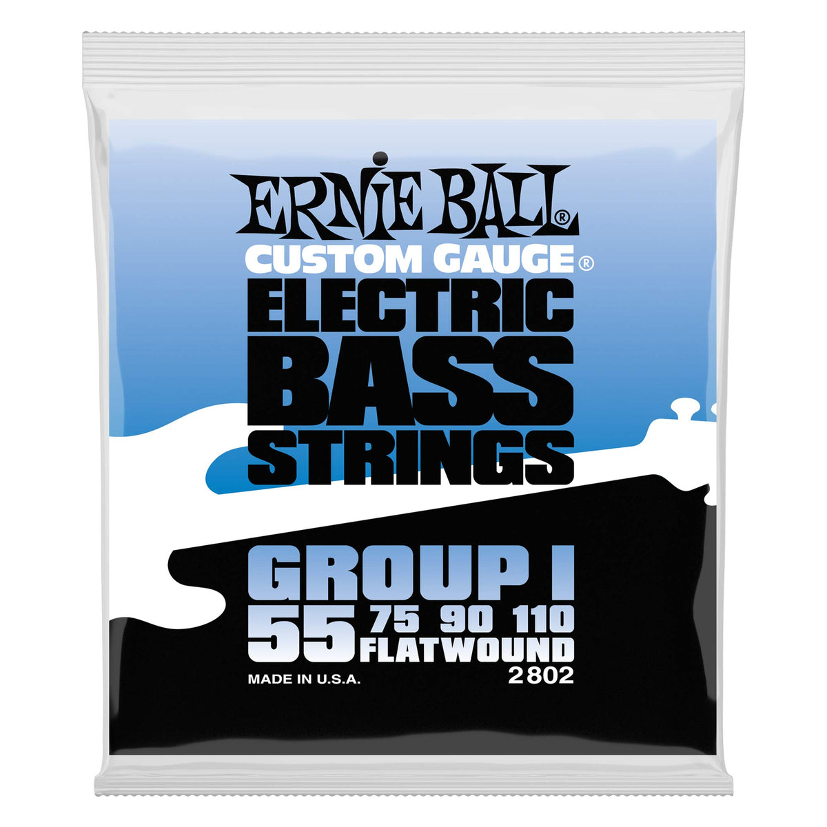 Ernie Ball Group I Flatwound Bass Guitar Strings, 55 110 Gauge (P02802)