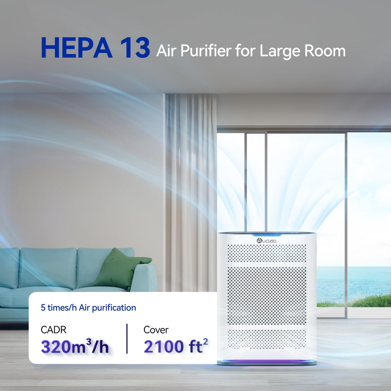 Air Purifiers For Home Large Room Cover 2,100 Ft,Home Air Purifier With Air Quality Monitor & Aromatherapy,Auto H13 Air Purifier