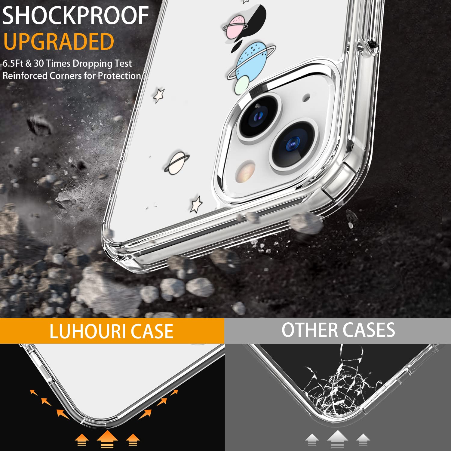 Luhouri Designed For Iphone 13 Mini Case With Screen Protector - Slim Fit, Sturdy Clear Acrylic Cover For Women And Girls - Prot