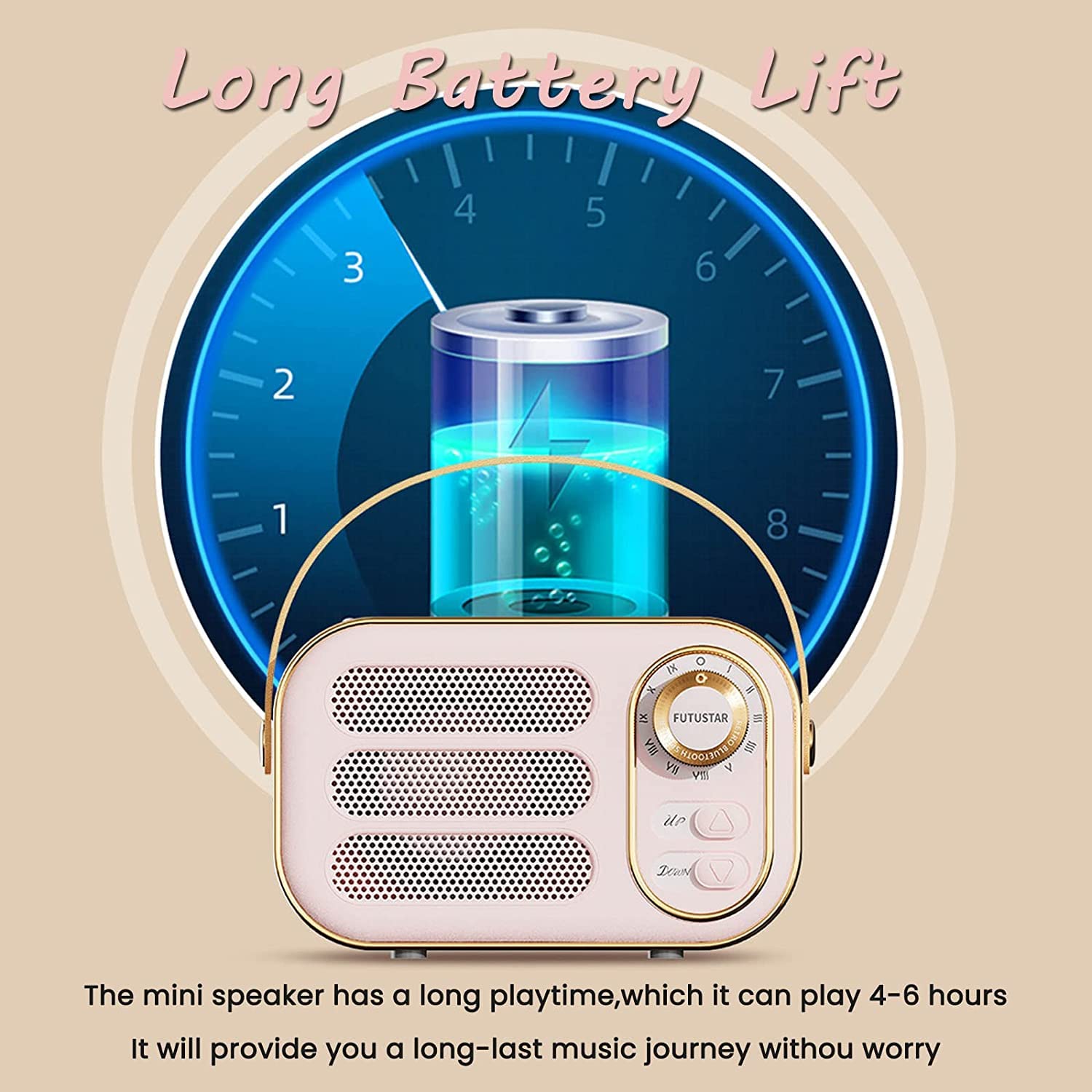 Anliato Retro Bluetooth Speaker, Vintage Portable Wireless Bluetooth Speakers With Loud Volume Bluetooth 5.0 Support Tf Card U D