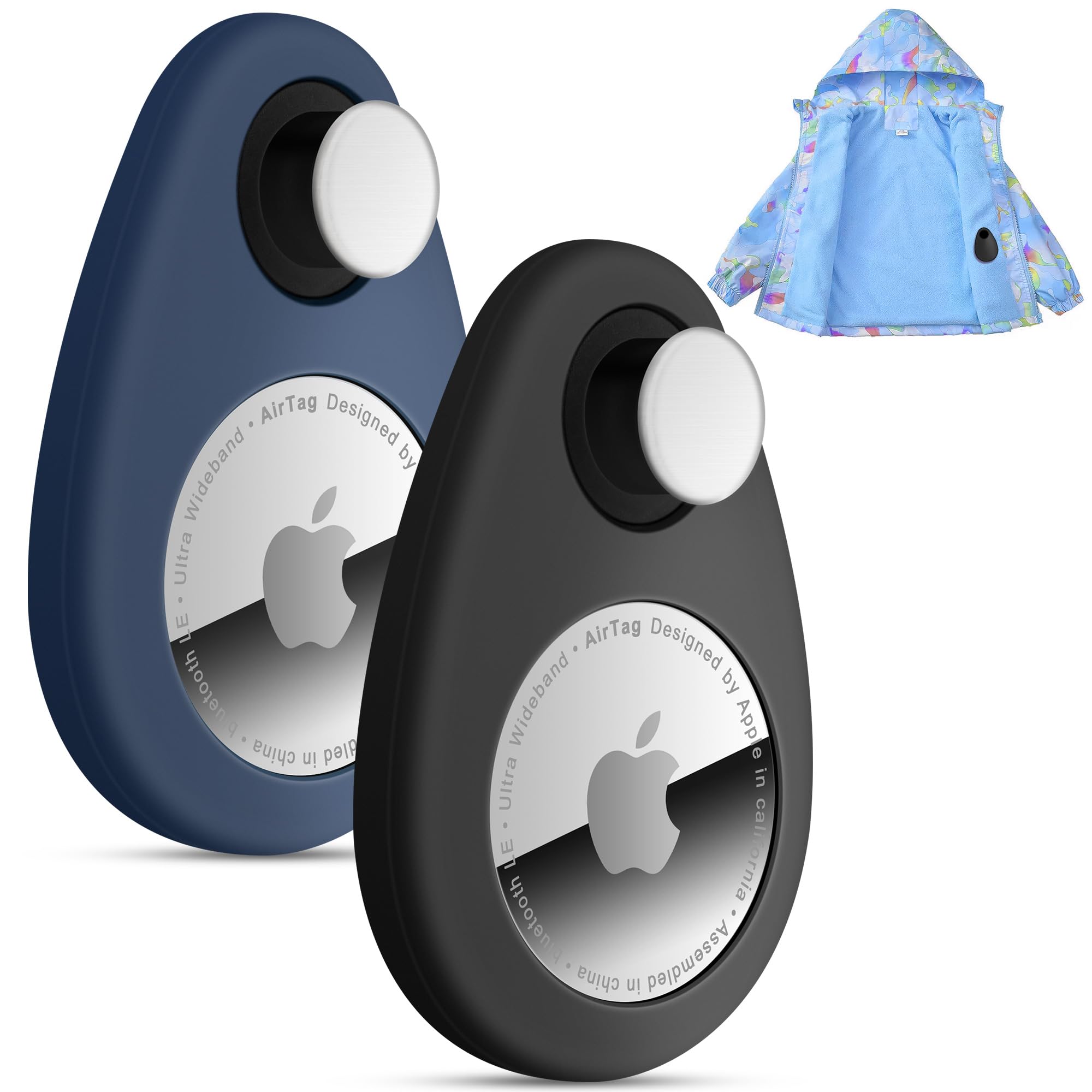 Lulaven Airtag Holder For Kids Hidden 2 Pack Gps Tracker Case, Anti Removal Airtag Silicone Case With Pins, Suitable For Childre