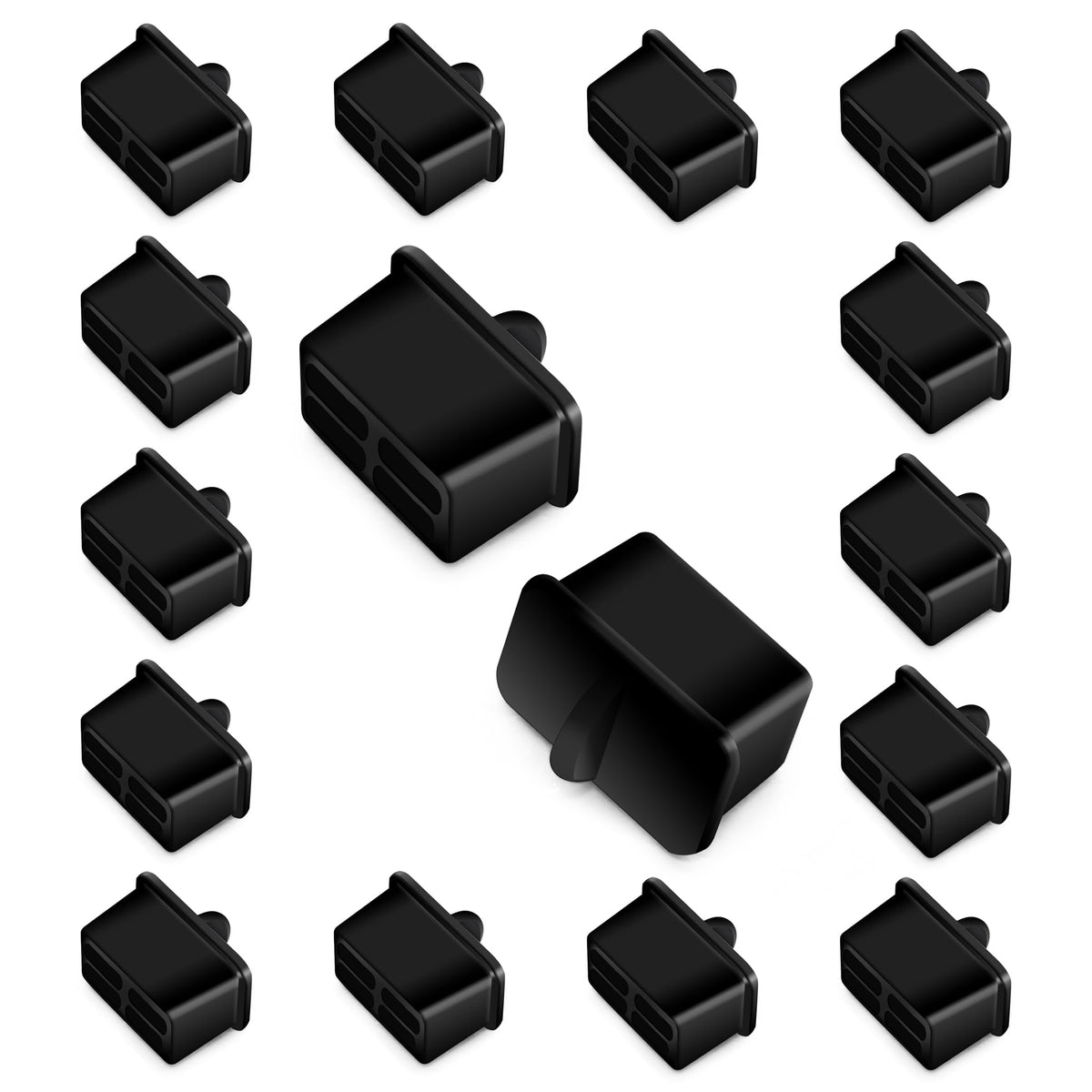 Sfp A 100 Counts Dust Cover Caps Ethernet Port Plugs Protector For Network Switches Routers Hubs Slot Port, Black Silicone,15X10