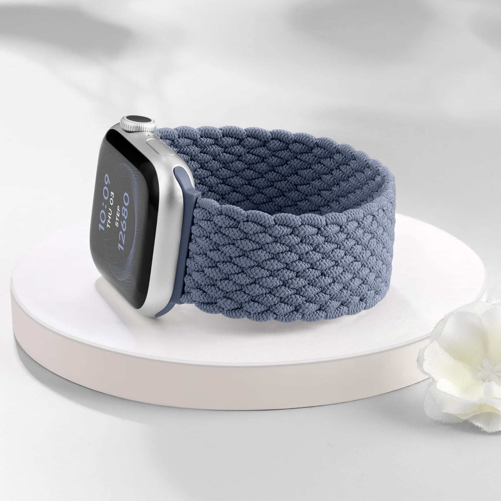 Zedoli Stretchy Braided Solo Loop Compatible With Apple Watch Band 38Mm 40Mm 41Mm 42Mm 44Mm 45Mm 46Mm 49Mm Women Men, Nylon Elas