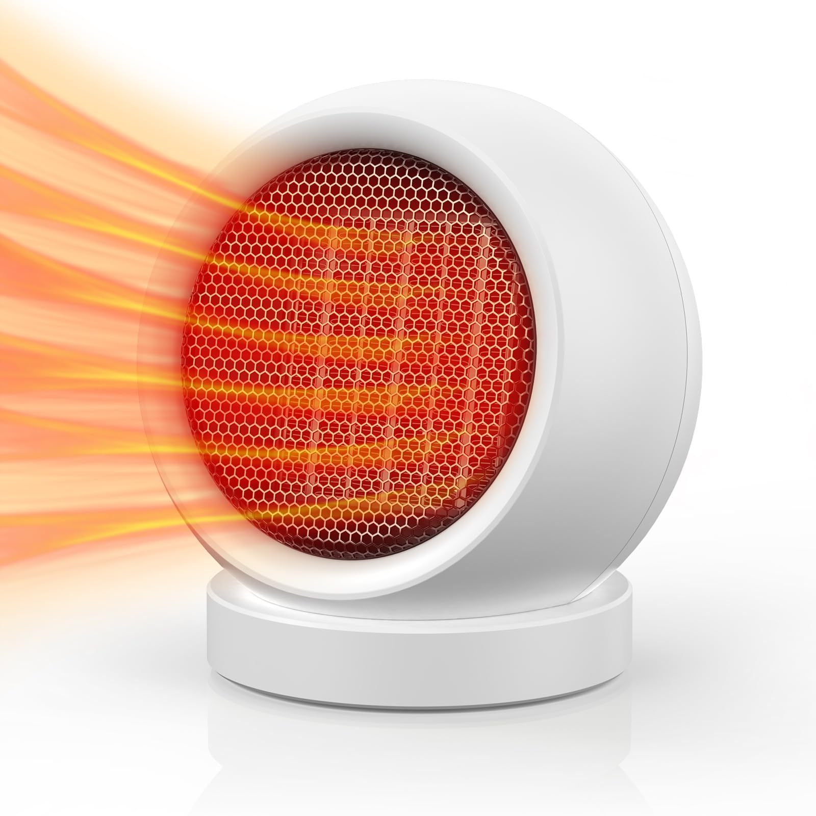 Coolfor Space Heater,600W Energy Efficient Desk Heater For Indoor Use,Ptc Ceramic Fast Heating Electric Desktop Heater For Home