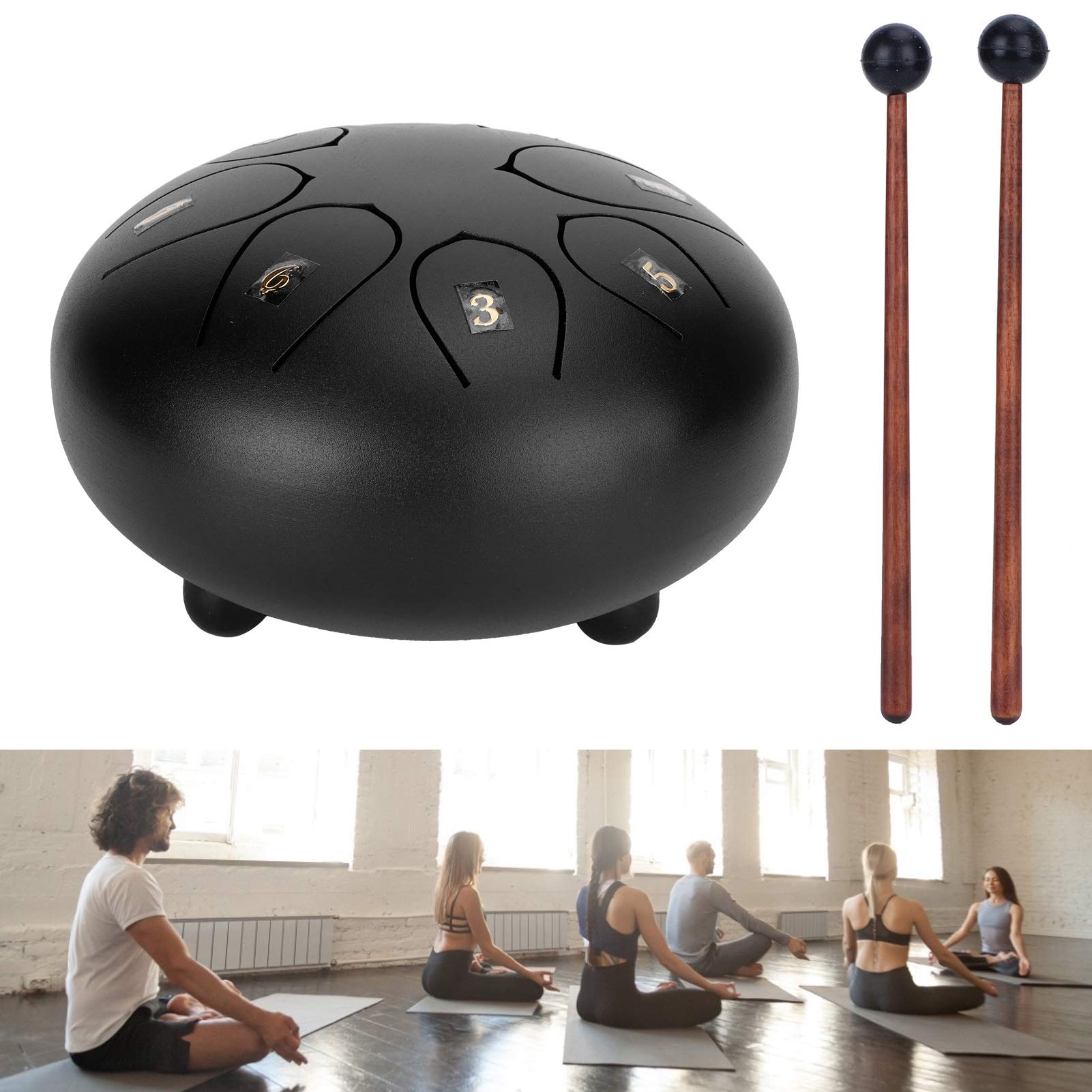 Musical Instrument, Durable Hand Drum, Elegant For Home Performance School Relax(Black, Blue)
