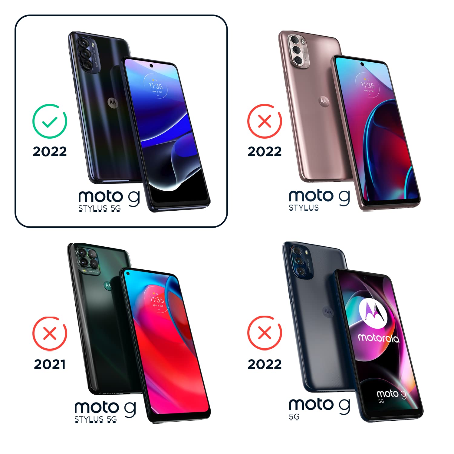 Motorola Moto G Stylus 5G (2022) Sunset Pink Protective Case - Slim Fit, Shock Absorbing, Camera Protector