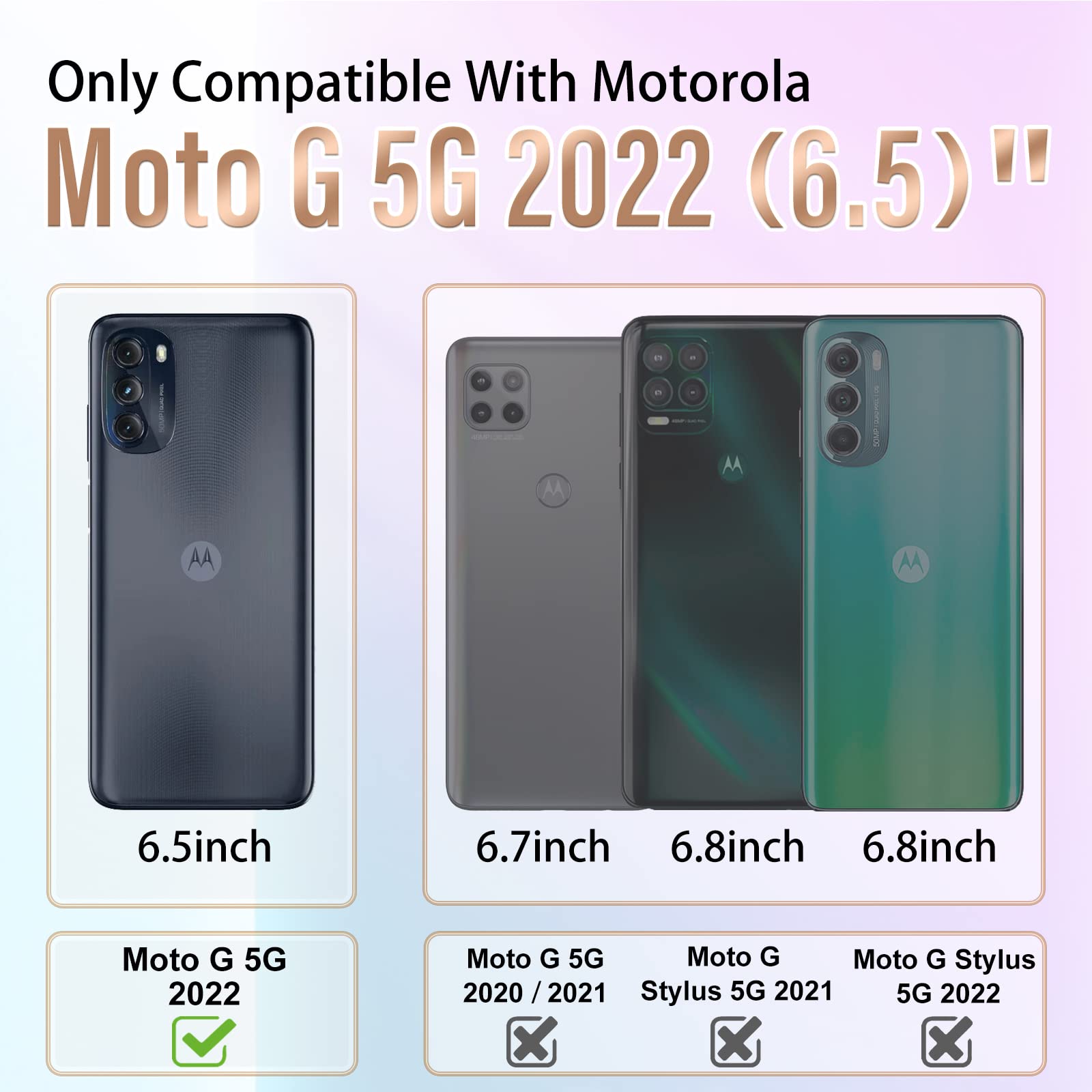 Likiyami (3In1 For Moto G 5G 2022 Case Heart For Women Girls Girly Cute Pretty With Stand Phone Cases Mint Green Gold Plating Lo