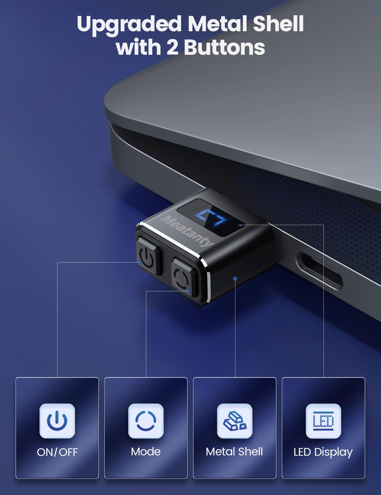 Meatanty Metal Tiny Mouse Jiggler, Usb Mouse Mover Undetectable, Automatic Wiggler With Screen, 3 Modes Mouse Moving Device, Gig