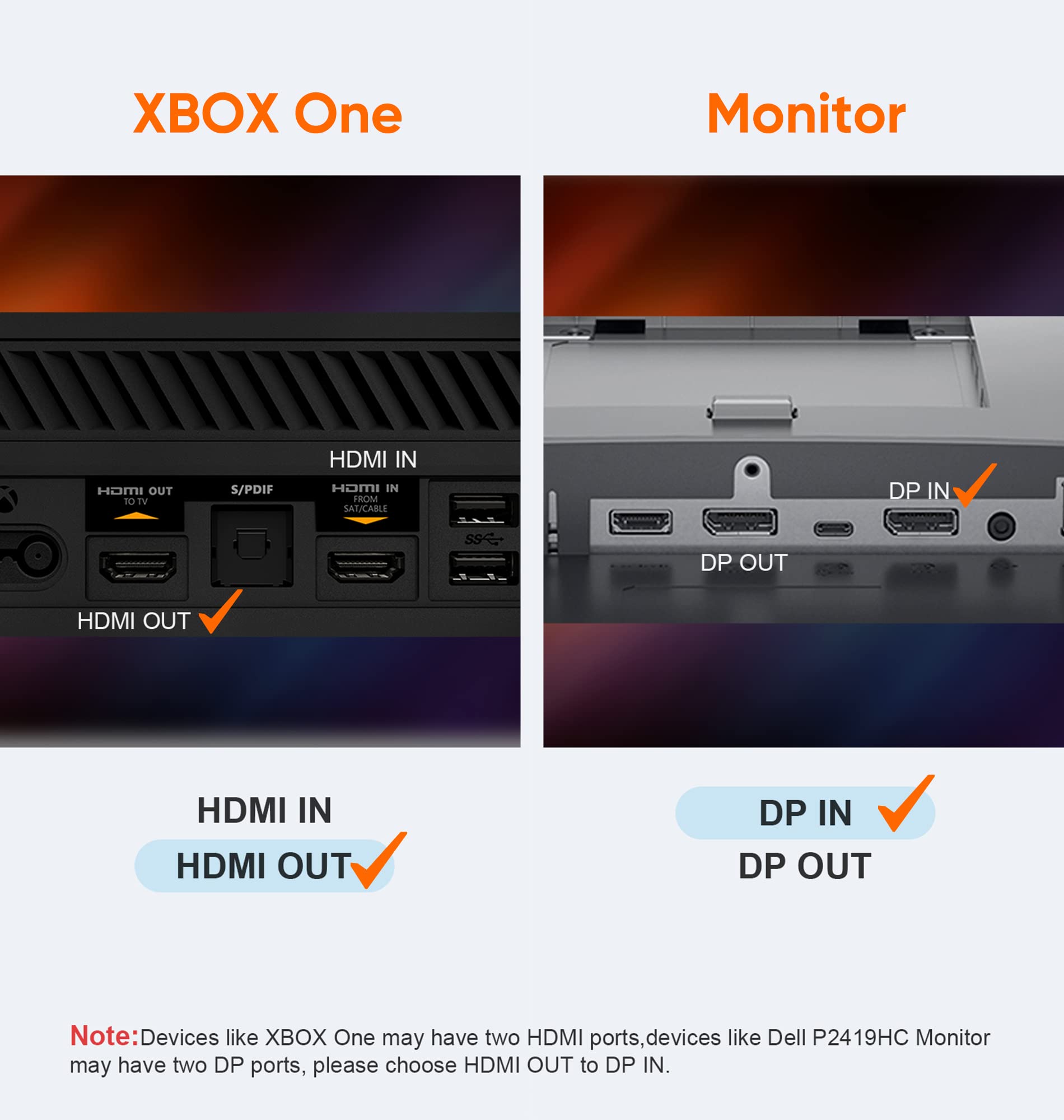 Cablecreation Hdmi To Displayport Adapter With Usb Power, 4K X 2K@60Hz Hdmi Male To Dp Female Adapter Compliant With Xbox One/Ps