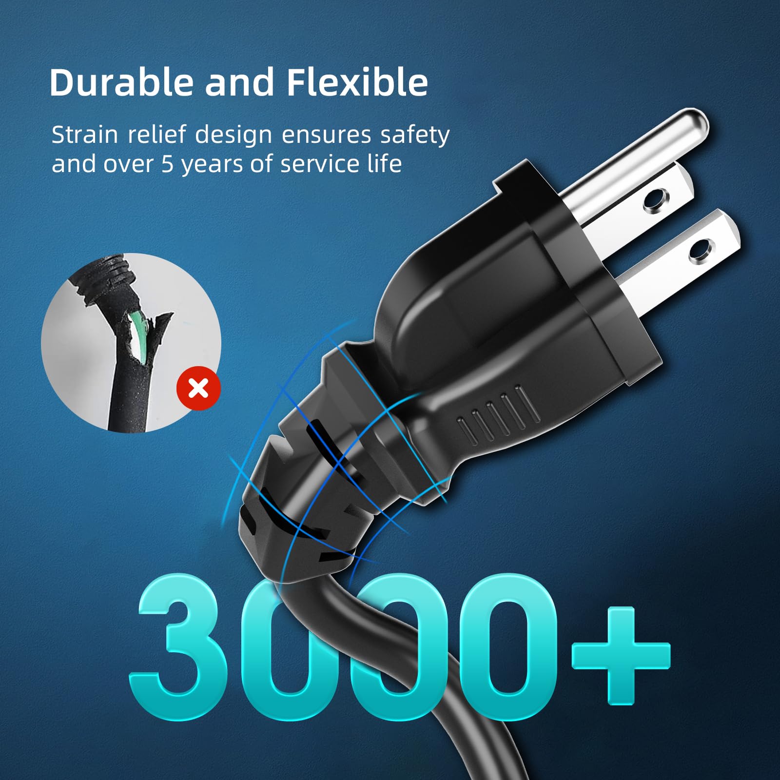 Islewire 50 Ft Outdoor Extension Cord Waterproof, Black, 3 Prong Power Cord, 16 Awg Sjtw, 13A 1625W, Grounded, General Purpose L