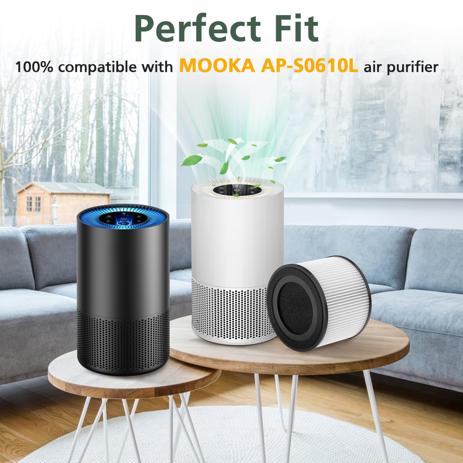 Ap S0610L Air Filter Replacement For Mooka Ap S0610L Air Purifier, 3 In 1 H13 True Hepa Filter, High Efficiency Activated Carbon