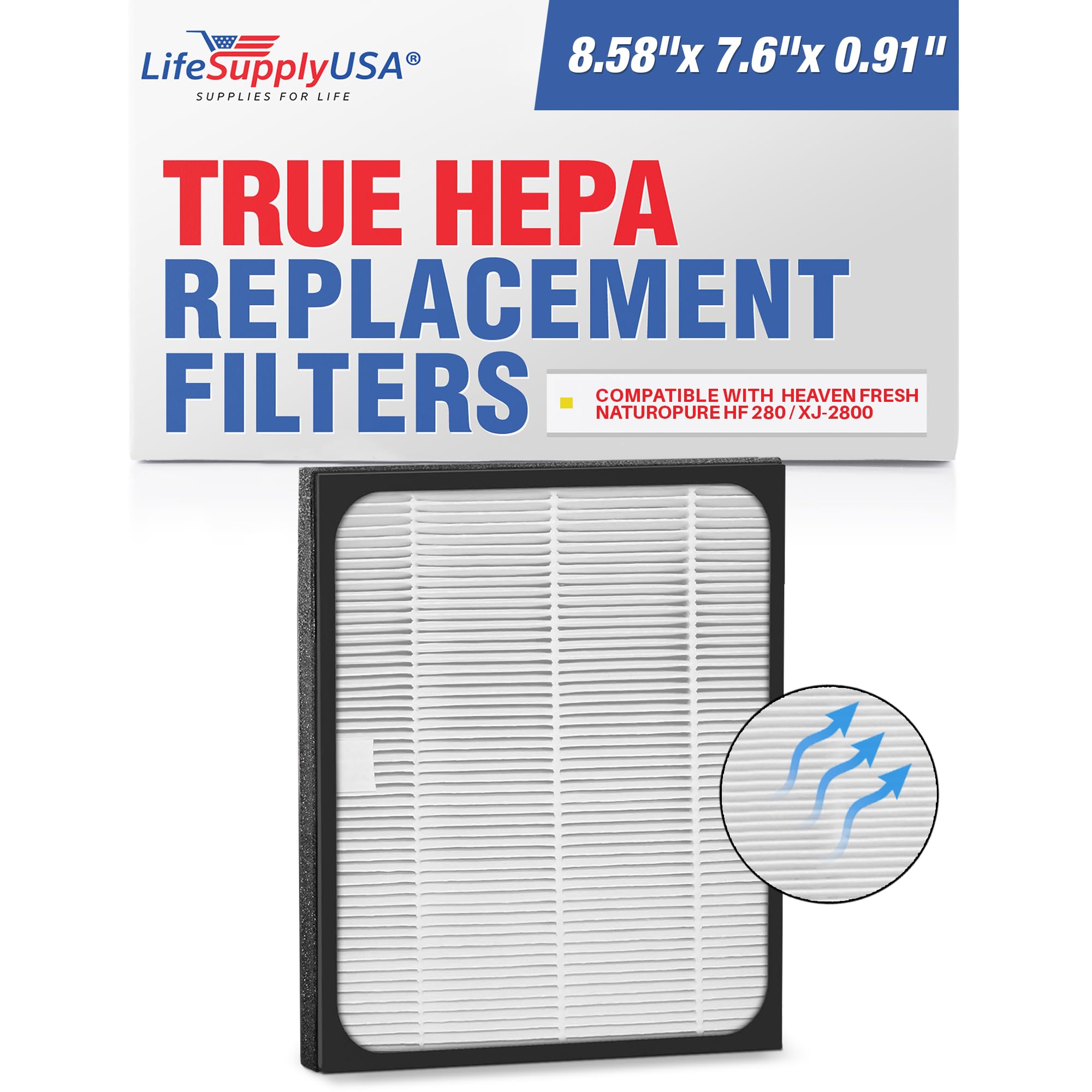 True Hepa Air Cleaner Replacement Filter Fits Heaven Fresh Naturopure Hf 280 / Xj 2800 Air Cleaner