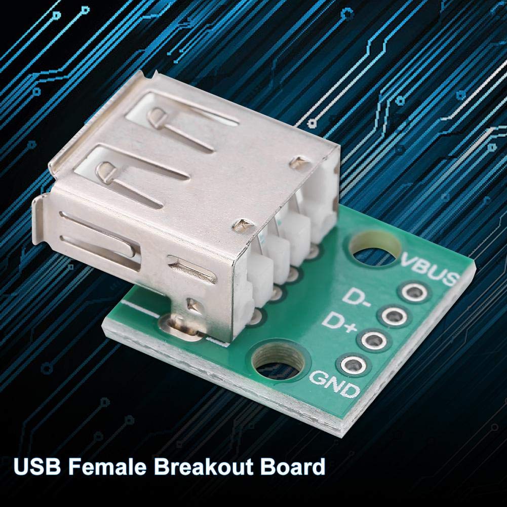 Usb Type A Female Socket Breakout Board 4 Pins 2.54Mm Pitch Adapter Usb To Dip Board For Diy Usb Power Supply, Breadboard Design