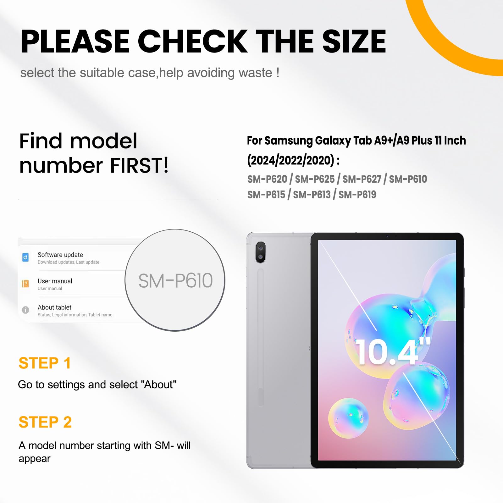 Timecity Case For Samsung Galaxy Tab S6 Lite 10.4   2024/2022/2020 (Sm-P620/P610/P613/P615), Durable Sturdy Protective Case Wi