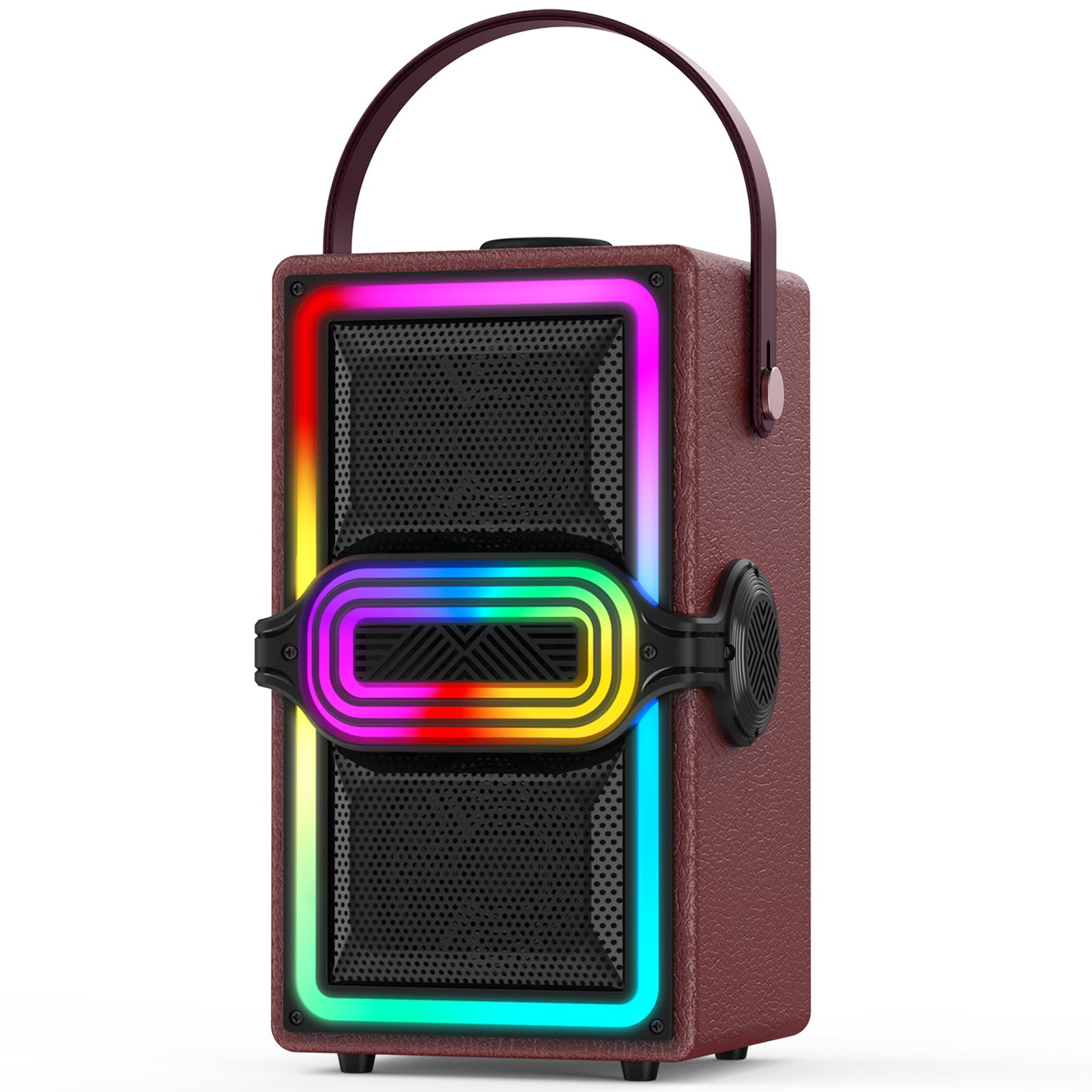 Bluetooth Speaker, 120W Peak Power Portable Speakers Wireless (Burgundy)