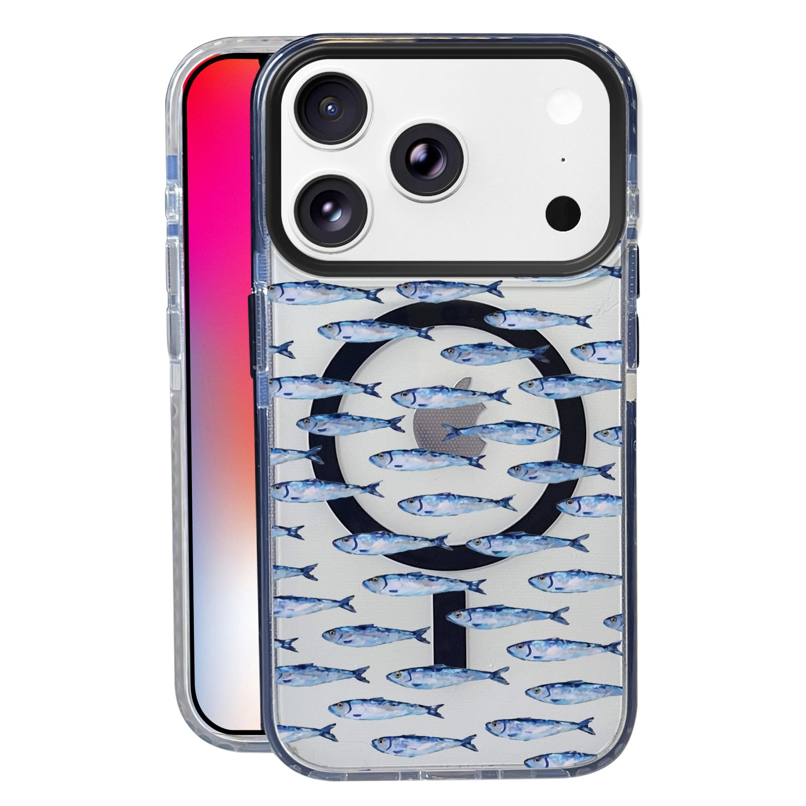 Nimeey Fishes for iPhone 17 Pro Max Case,MagSafe Compatible,Matte Soft Slim Shockproof Cover,Anti-Fingerprint,Anti-Yellowing,Ant