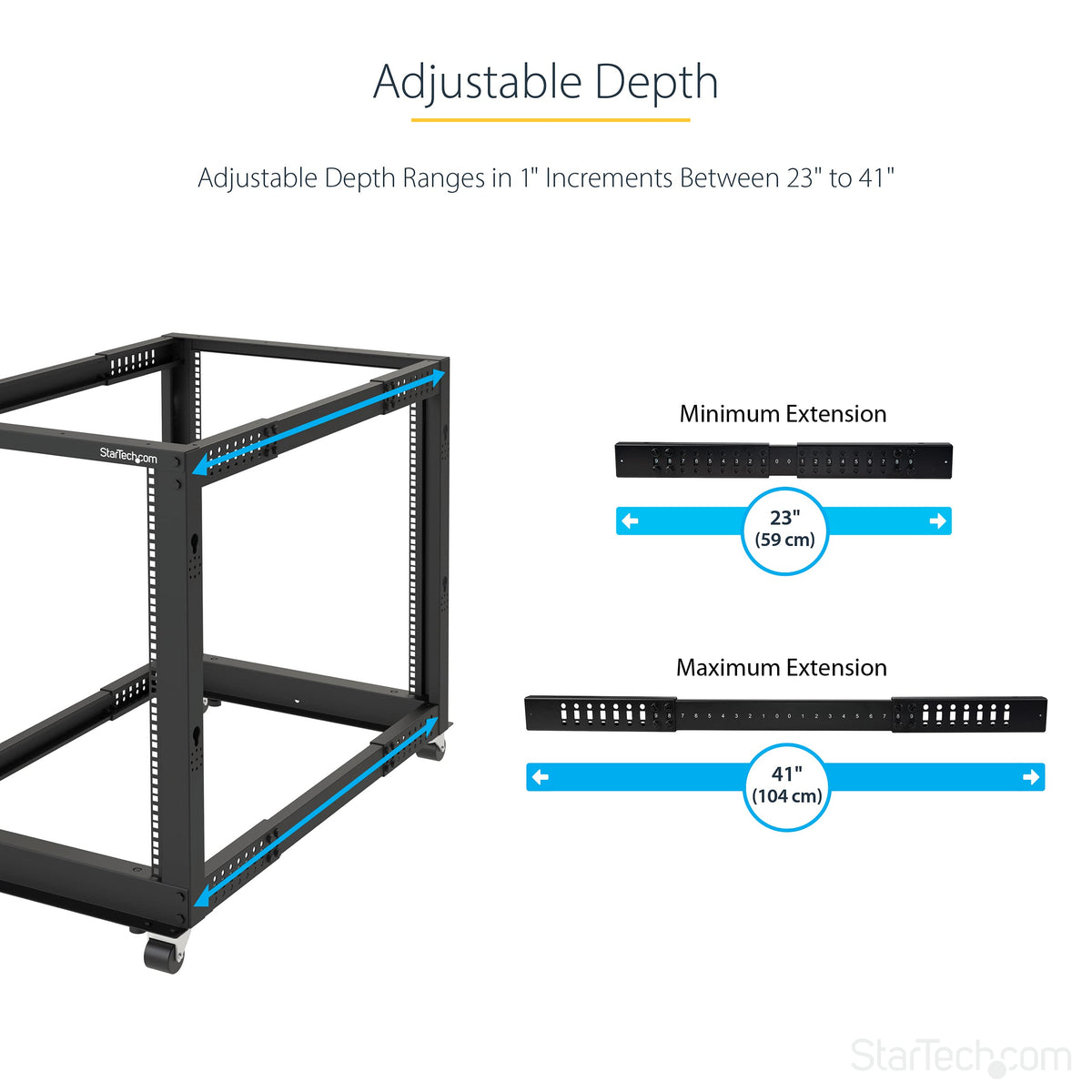 Startech.Com 4 Post 42U Mobile Open Frame Server Rack, 19In Network Ra ...