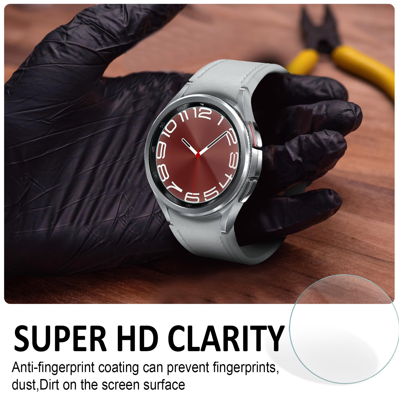 Spguard [4 Pack] For Samsung Galaxy Watch 6 Classic 43Mm Screen Protector,Tempered Glass Protective Film Cover Accessories For G