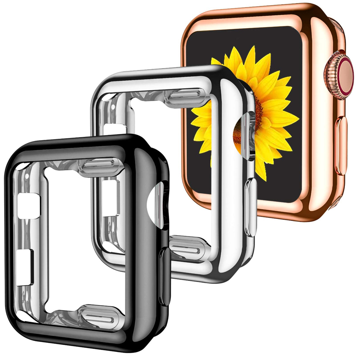 Geak 3 Pack Compatible With Apple Watch Case 42Mm, Full Protective Screen Protector Case Hd Ultra Thin Cover Compatible With Iwa