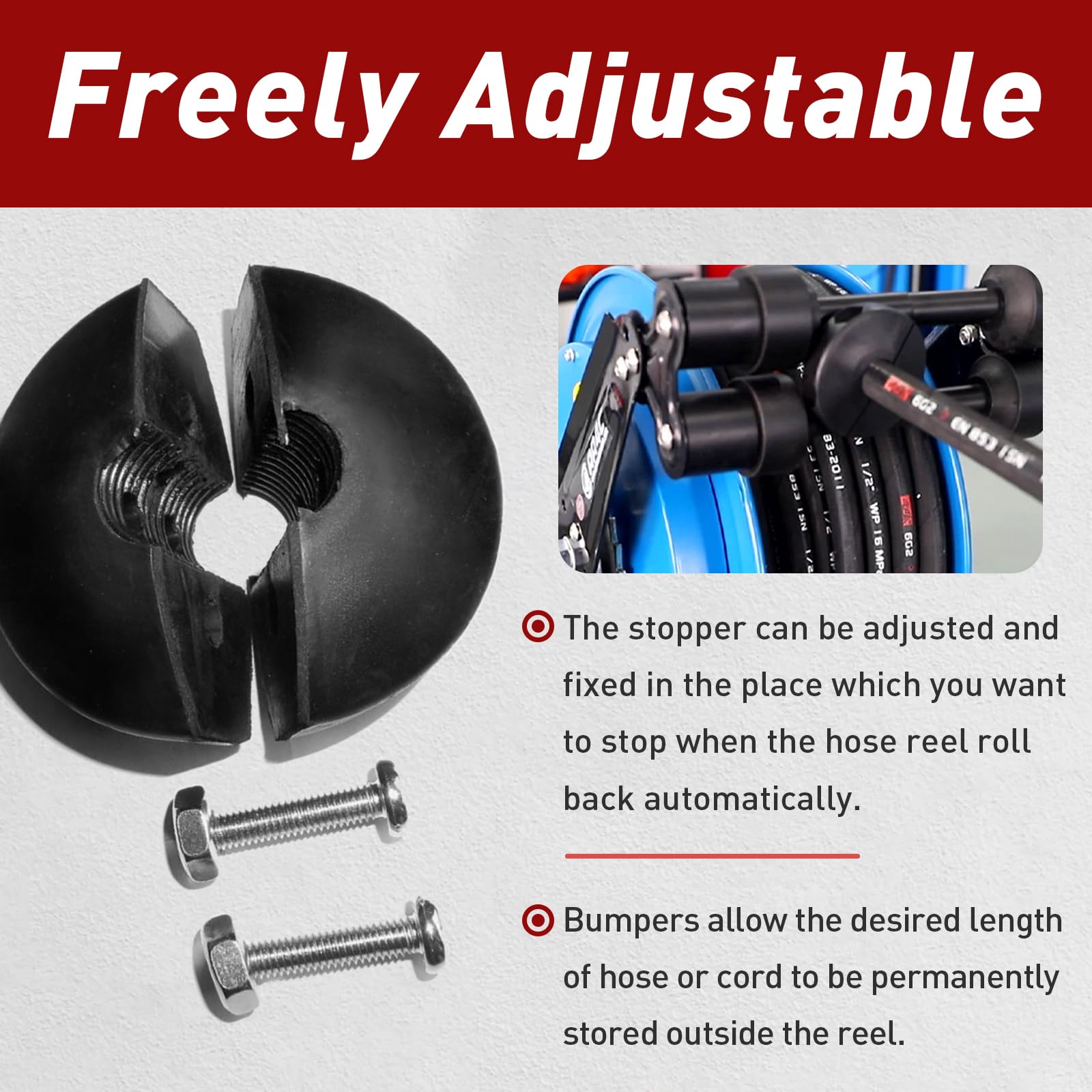 Fixlyfido Ball Stopper For Air Hose Reels   Prevents Tangling And Damage   Compatible With 3/8 Inch Air Hoses