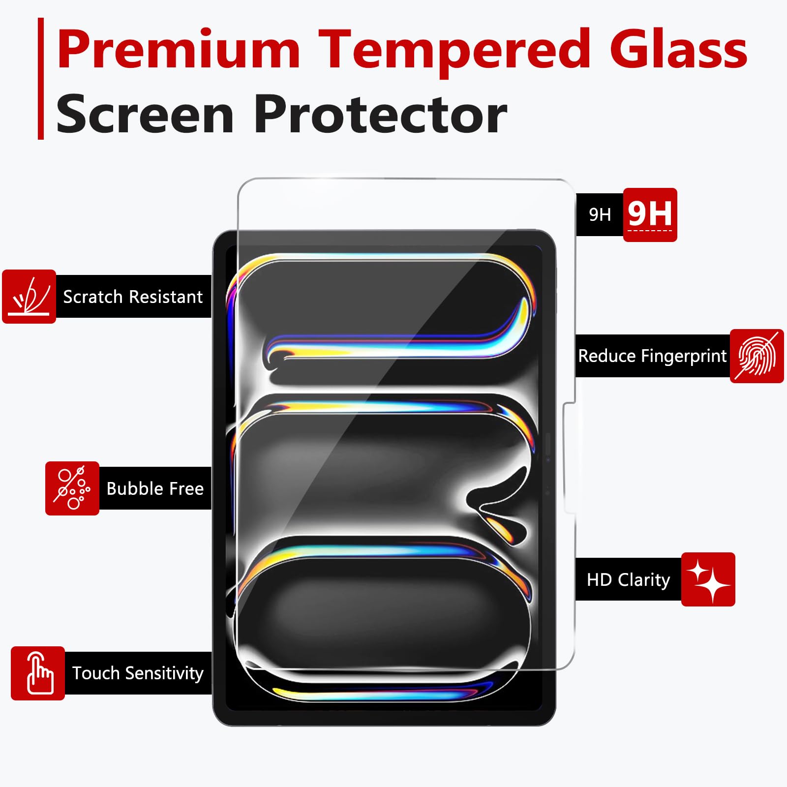 Bersem Screen Protector Compatible With Ipad Pro 11 Inch 2024 (M4), Tempered Glass, Ultra Clear, Anti Scratch, Case Friendly, Ez