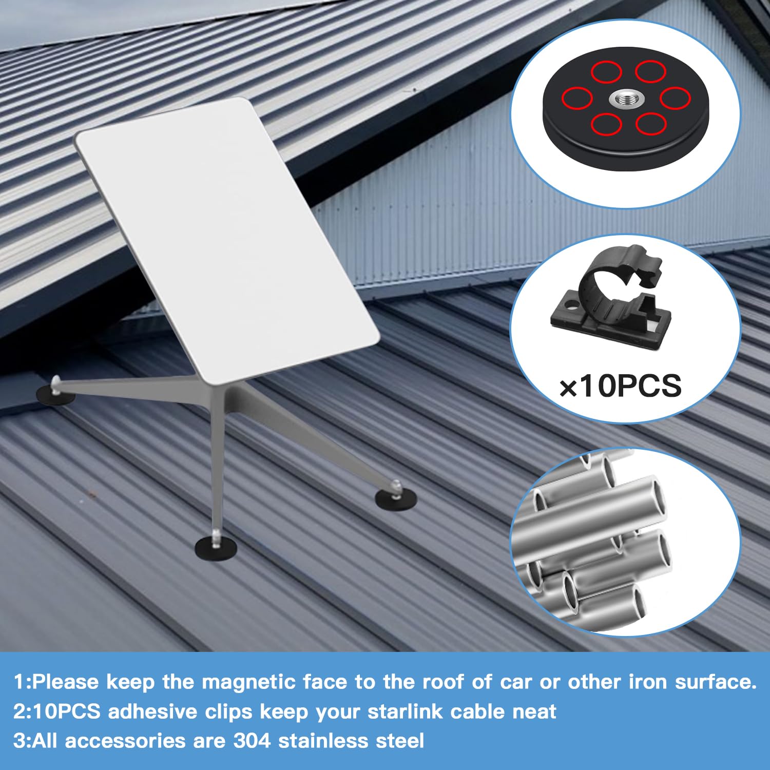 240Lbs Starlink Magnetic Roof Mount,Strong Starlink Mount For Starlink Internet Kit Satellite Star Link Mounting Kit Accessories