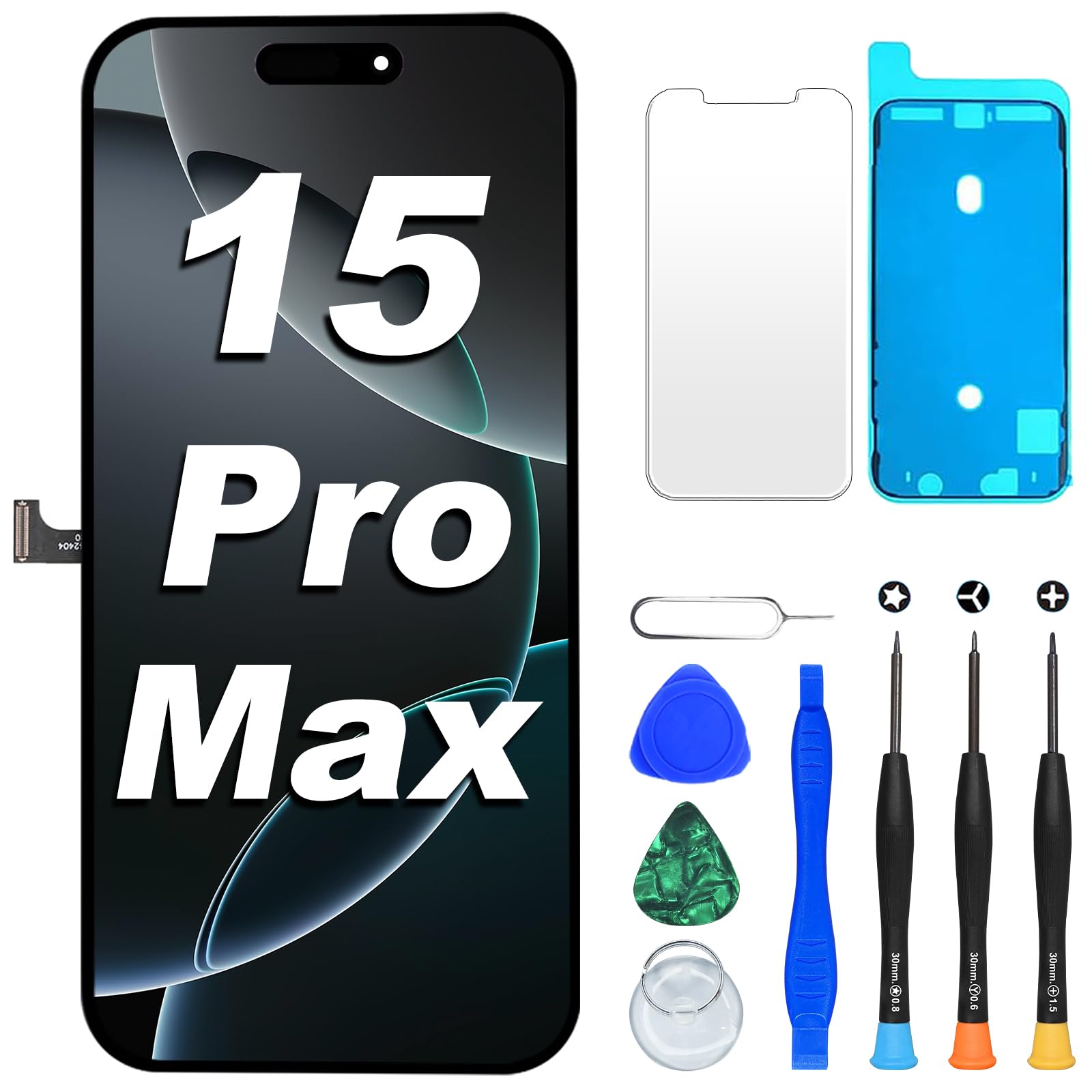 DIGI4U LCD for iPhone 15 Pro Max Screen Replacement, 6.7[3D Touch][Small Notch] Screen for iPhone 15 Pro Max Display Digitizer