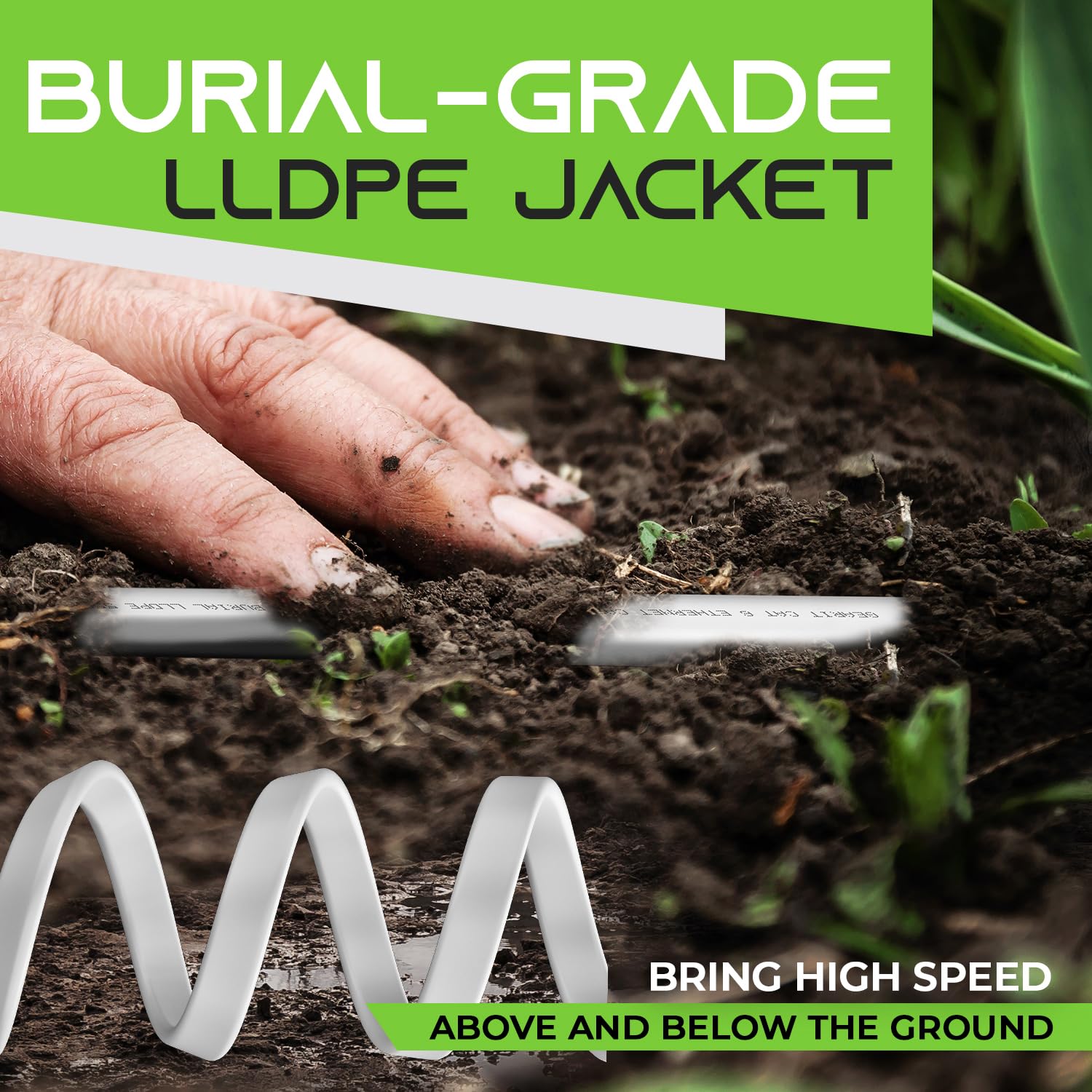 Gearit Cat 6 Outdoor Flat Ethernet Cable (40Ft, White) Direct Burial Rated Lldpe Jacket   Indoor Cat6 Shielded Ftp 10Gbps High S