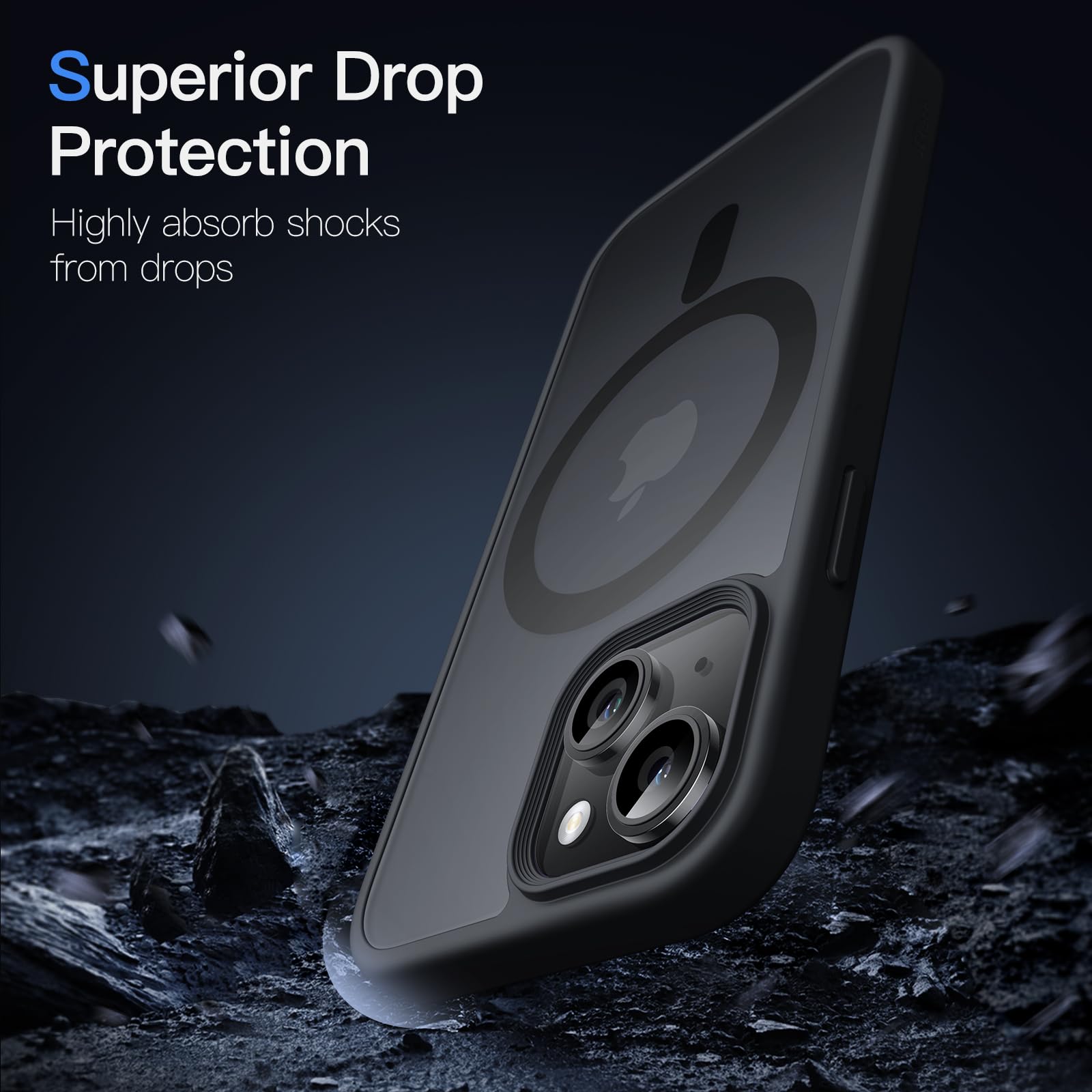 Jetech Magnetic Case For Iphone 13 Mini 5.4 Inch Compatible With Magsafe, Translucent Matte Back Slim Shockproof Phone Cover (Bl