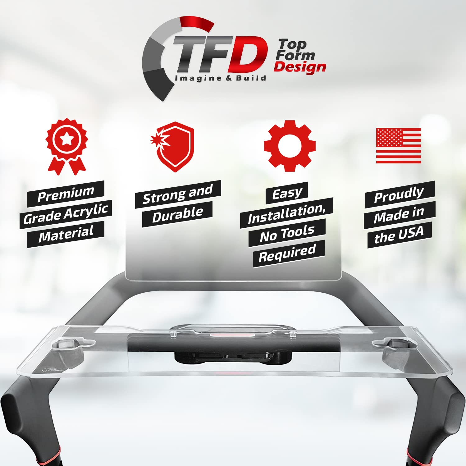 Tfd The Tread Tray 2.0 | Compatible With Peloton Tread (Does Not Fit Tread Plus), Made In Usa | Walking Desk Attachment Holder F