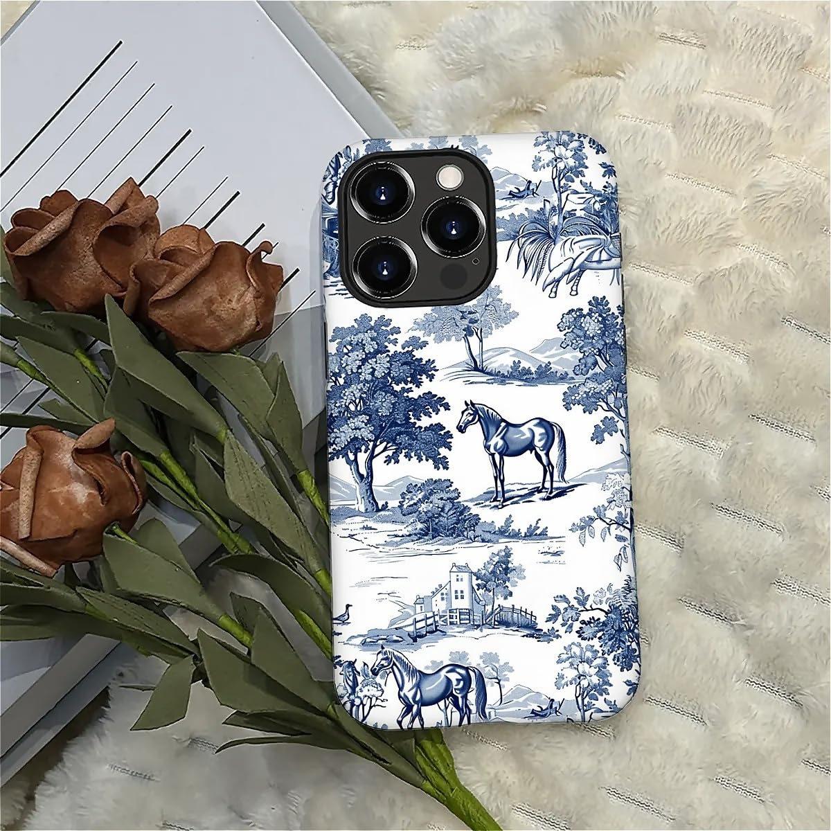 Ilikediy For Iphone 16 Pro Max Case,Hh2 Wild Desert Horse Manor Hybrid 2 Layer Hard Shell Silicone Protective Pattern Design Cas