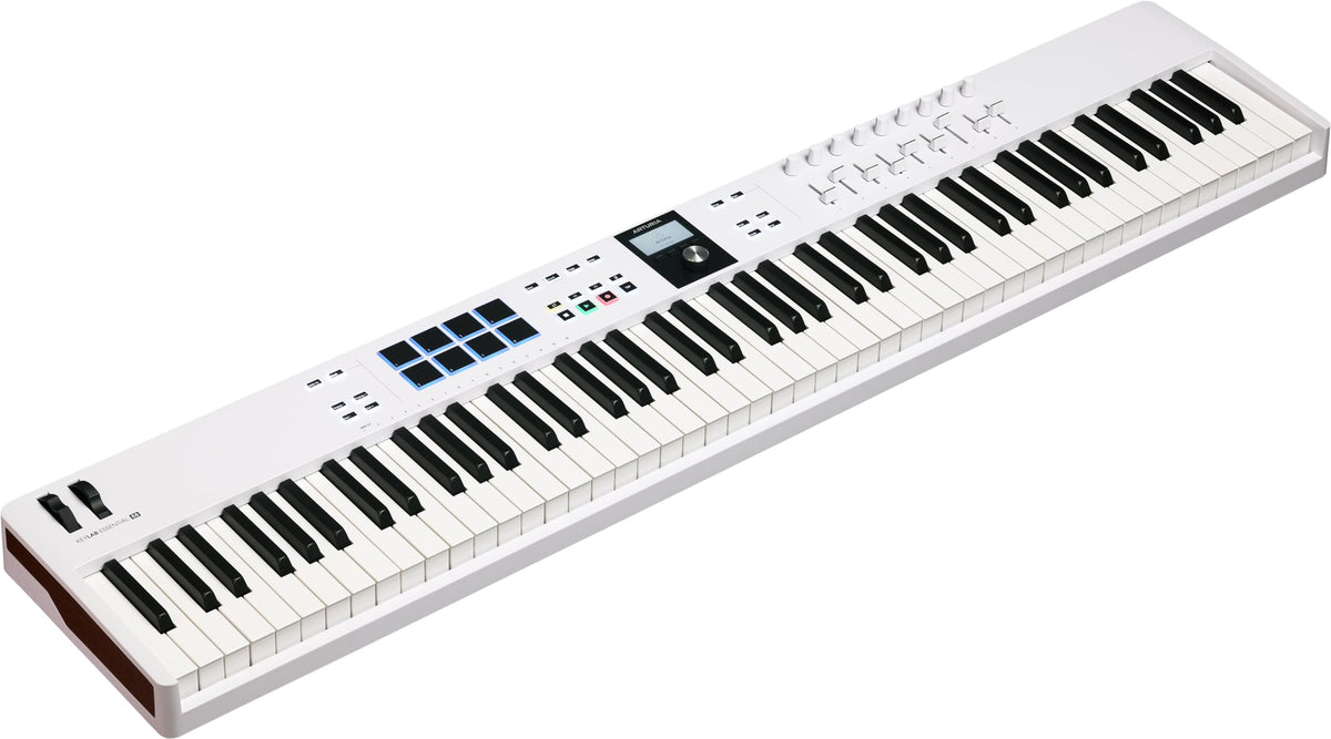 Arturia KeyLab Essential 88 mk3 - 88 key USB MIDI Controller Keyboard with Analog Lab V Software Included, White