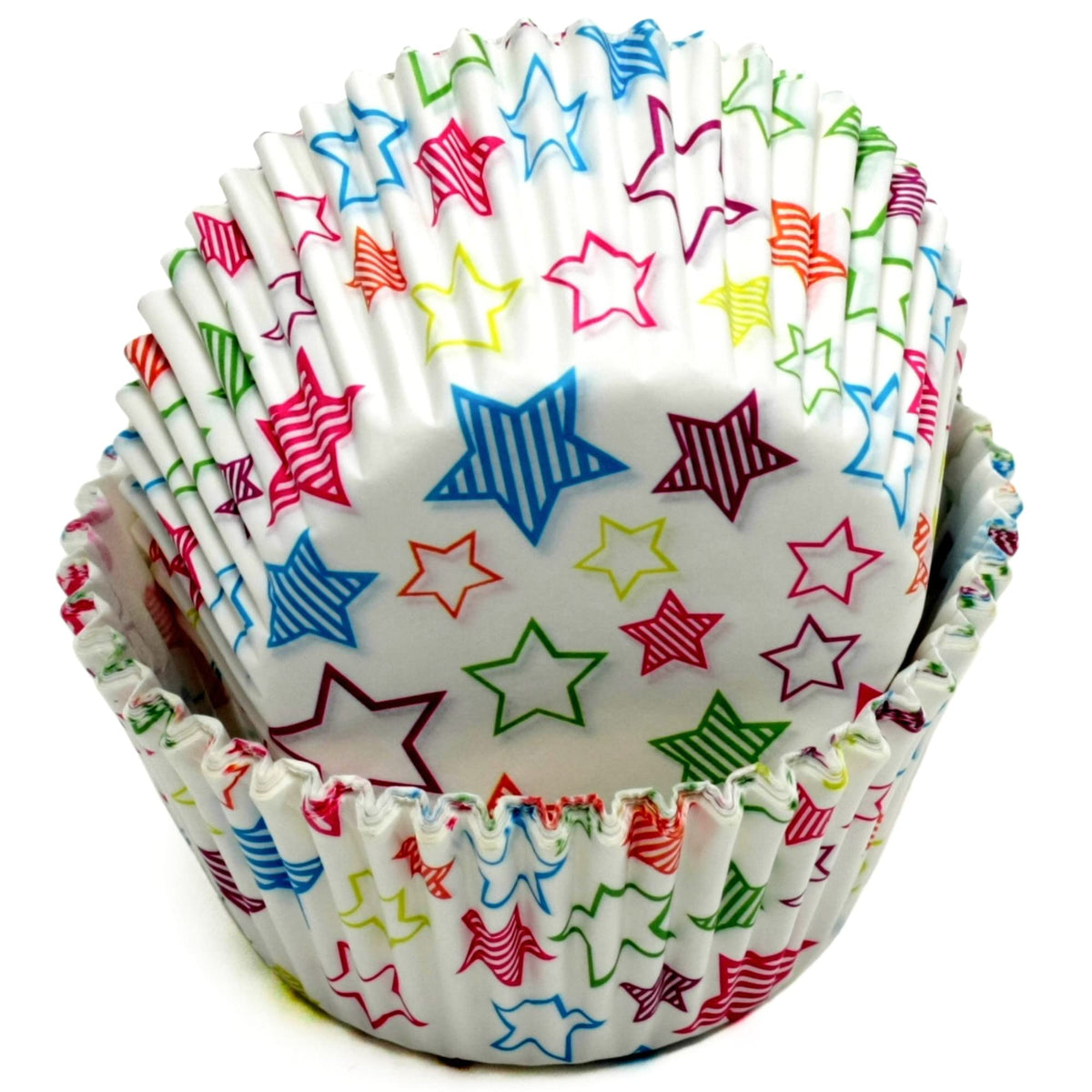 Chef Craft Paper Patterned Cupcake Liners, 50 Count, Bluepinkgreenorange