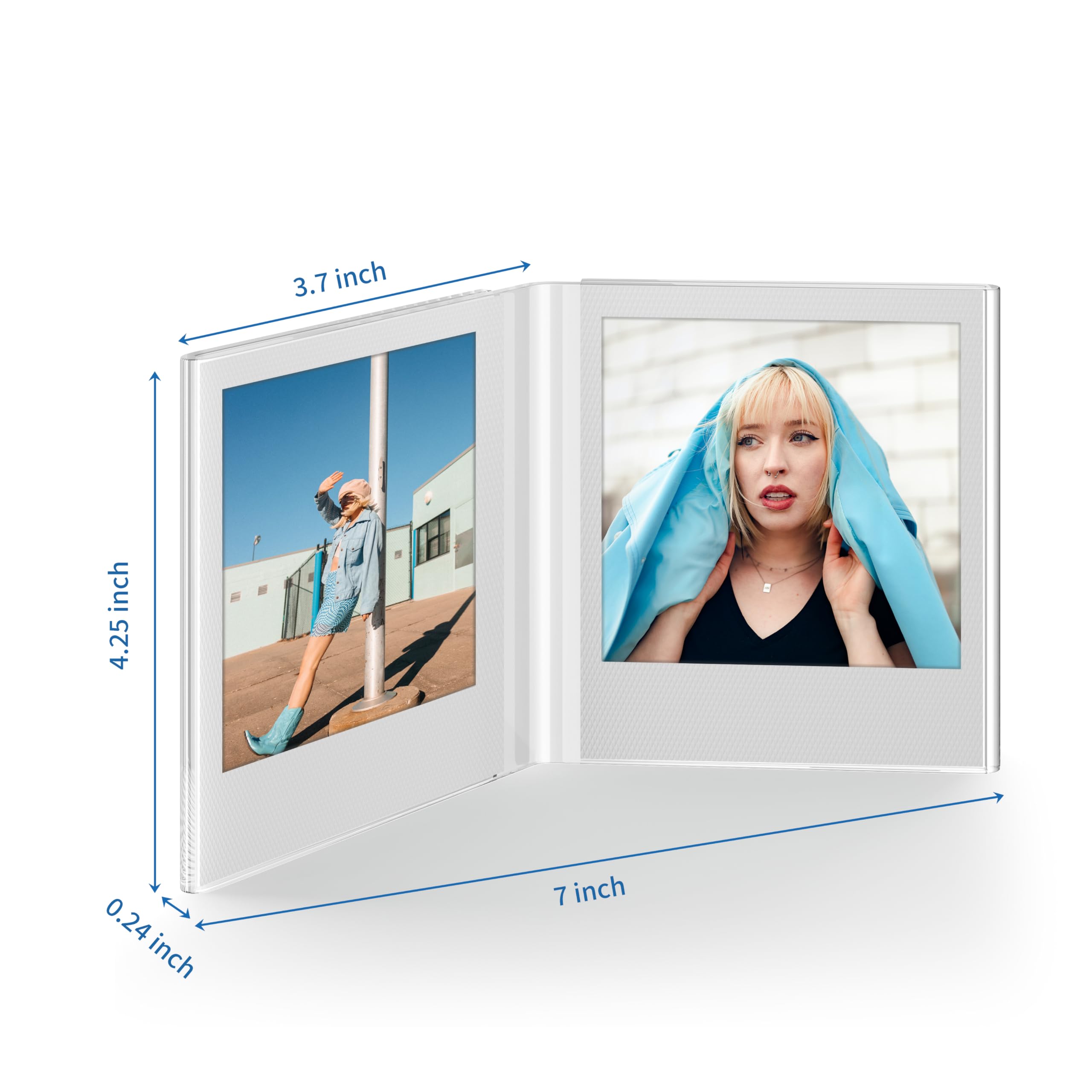 Winkine Polariod Frame For Photos 4.2''X3.5'', Polaroid Frames Fits I Type/600/Sx 70 Films, Acrylic Polaroid Picture Frames, Pol