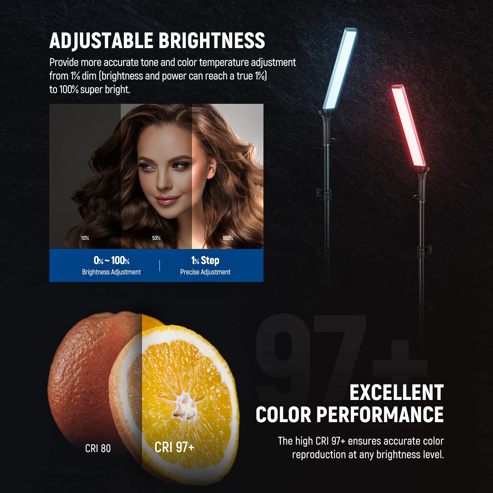 Neewer Rgb Light Wand With 2.4G/App Control, Upgraded 360 Touchable Rgbww Mixer Photography Handheld Led Video Lighting Stick Wi