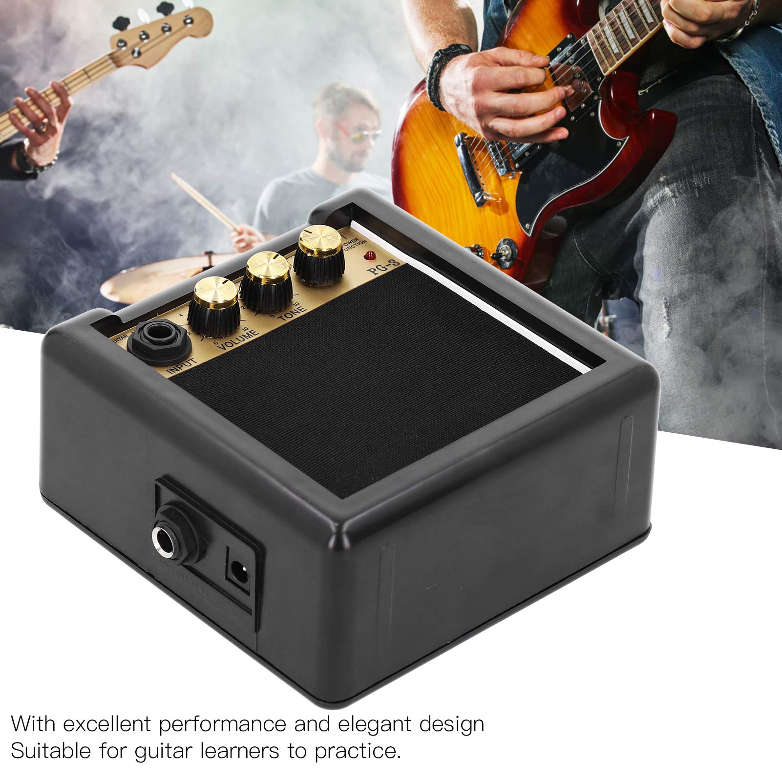 Guitar Amplifier, Bass Speaker Mini Guitar Amplifier, Portable Pg 3 3W For Electric Guitar Electric Bass