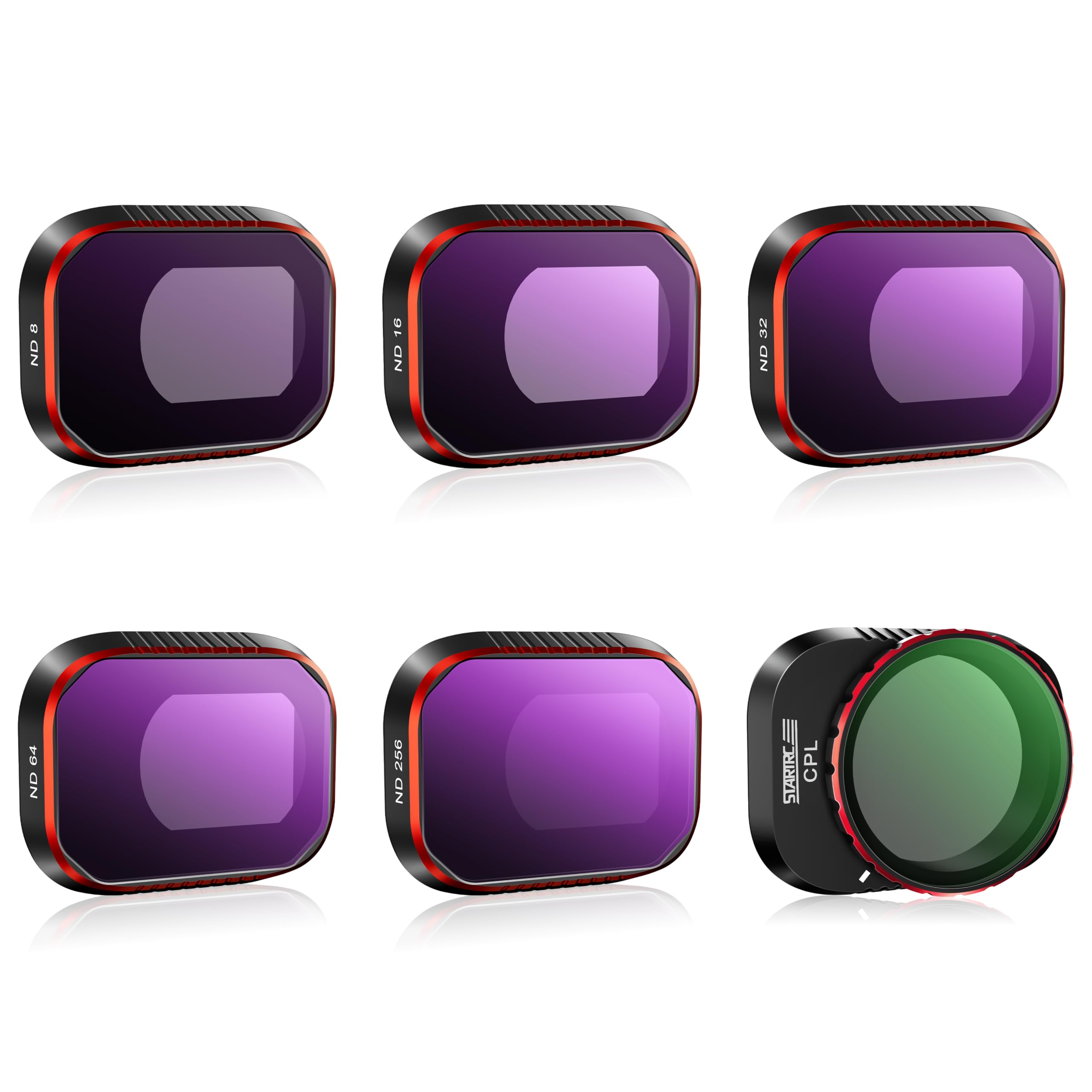 Startrc Nd Filters Set For Dji Mini 4 Pro Accessories  6 Pack (Nd8,Nd16,Nd32,Nd64,Nd256,Cpl)(Aluminum Version)