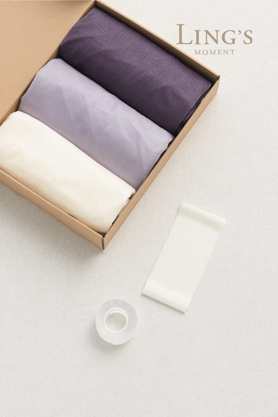 Ling'S Moment Easy Hanging Wedding Arch Chiffon Drape 3 Panels Purple 26.5Ft X 30'' W White Fabric For Wedding Ceremony Receptio