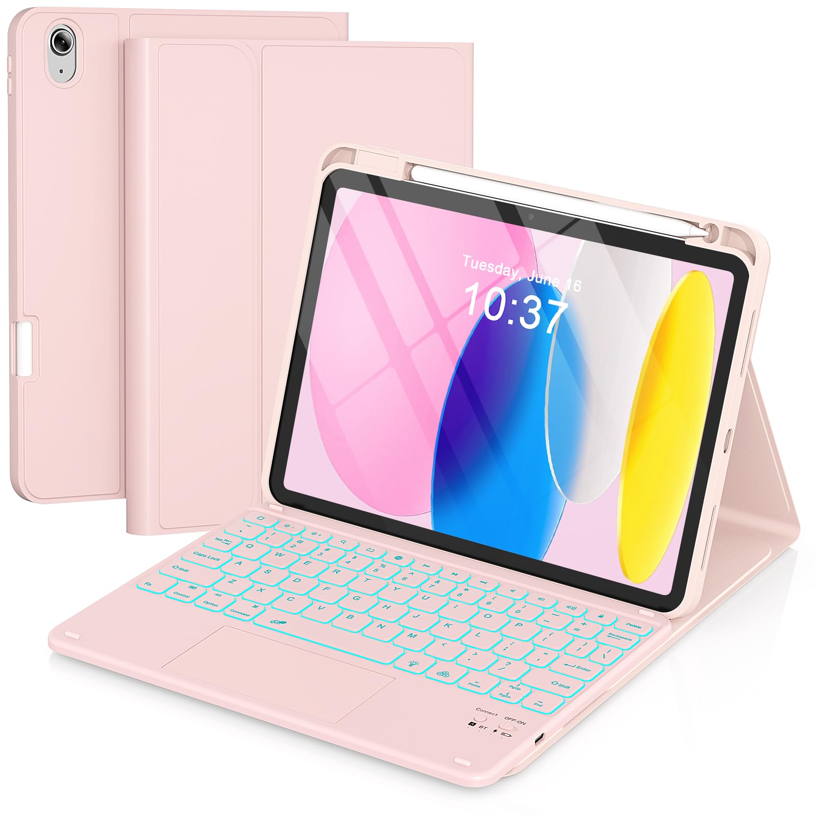 RAYMCRAFT for iPad (A16) 11th/10th Generation Case with Keyboard (Trackpad)