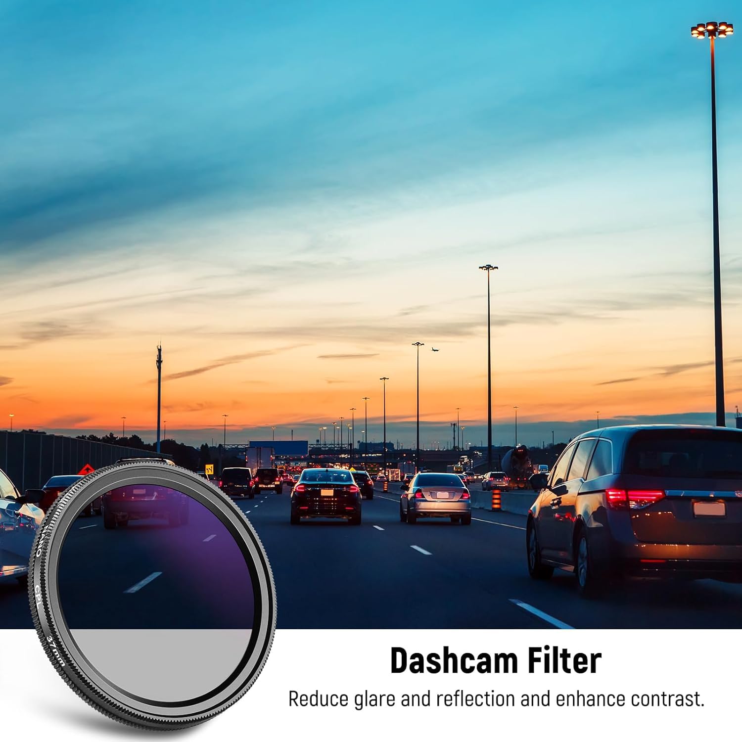 Neewer 37Mm Cpl Filter For Dash Cam Compatible With Vantrue E1 E2 E3 E1 Lite N4 Pro N5, Multi Nano Coated Hd Circular Polarizer