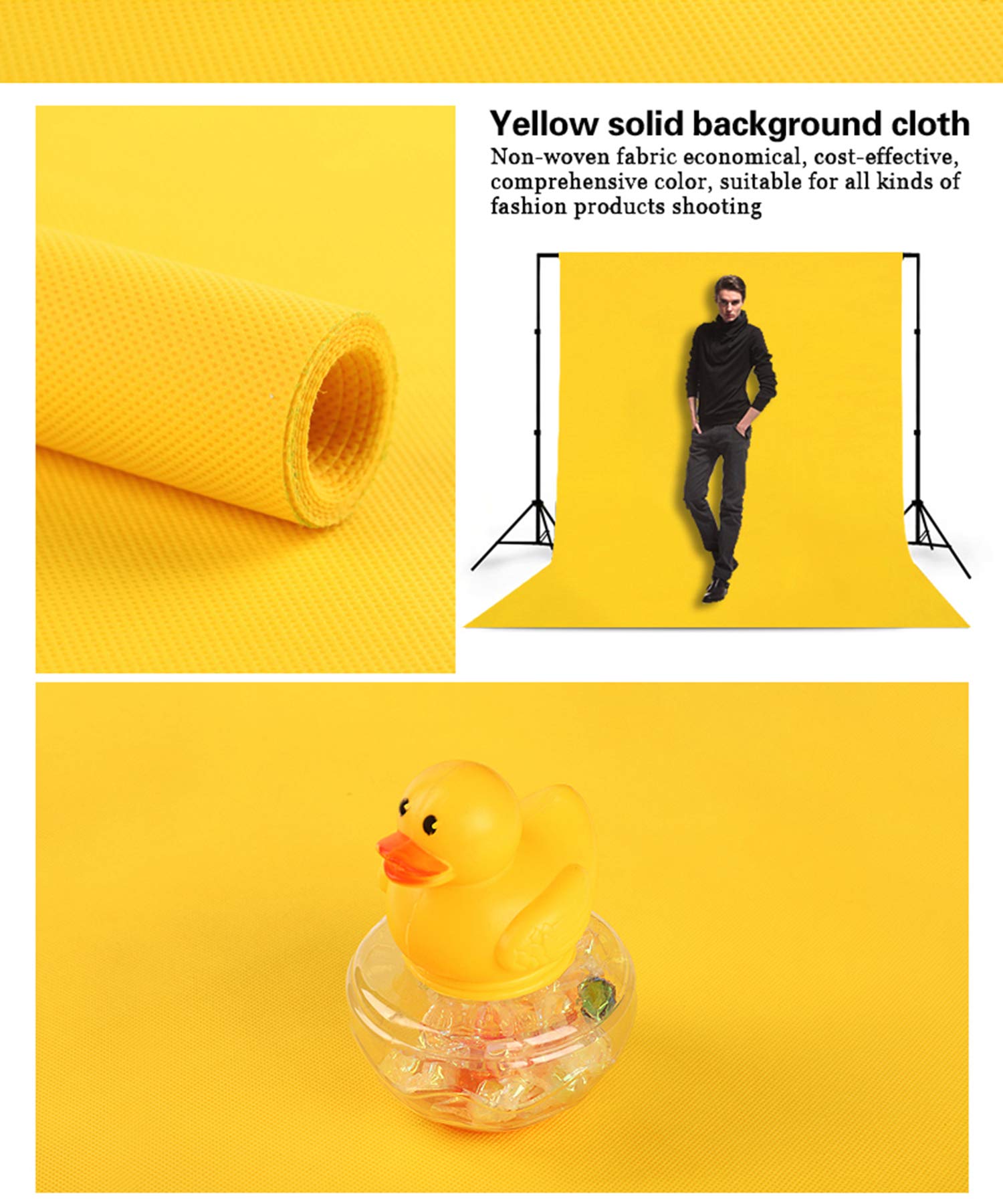 Lylycty 5X7Ft Photography Studio Non Woven Backdrop Yellow Backdrop Solid Color Backdrop Simple Background Ly090