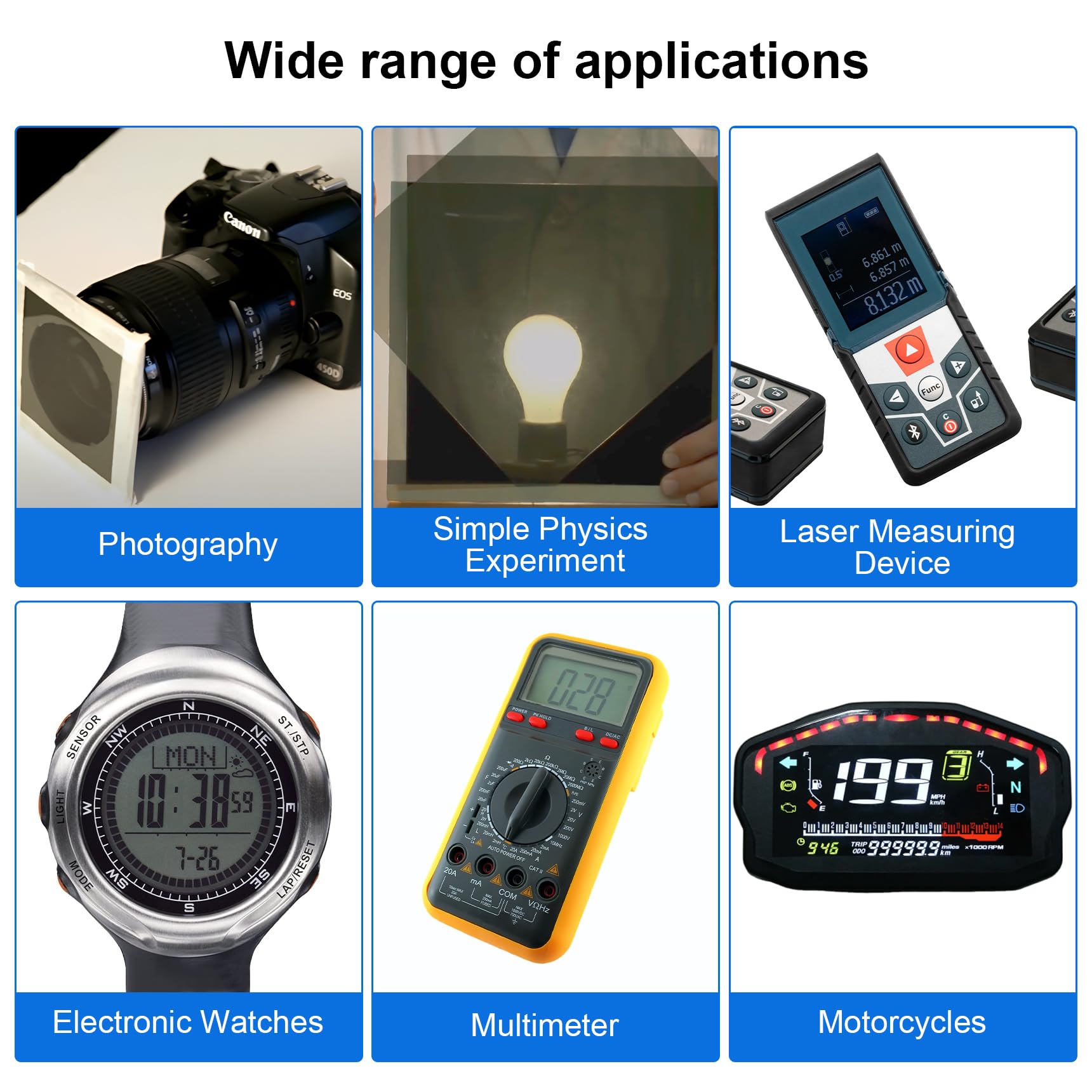 Selens Polarizing Film 2 Pcs 7.8X11.8 Inches Adhesive Polarized Sheets Linear Polarizing Photography Filter For Lcd Screen Repai